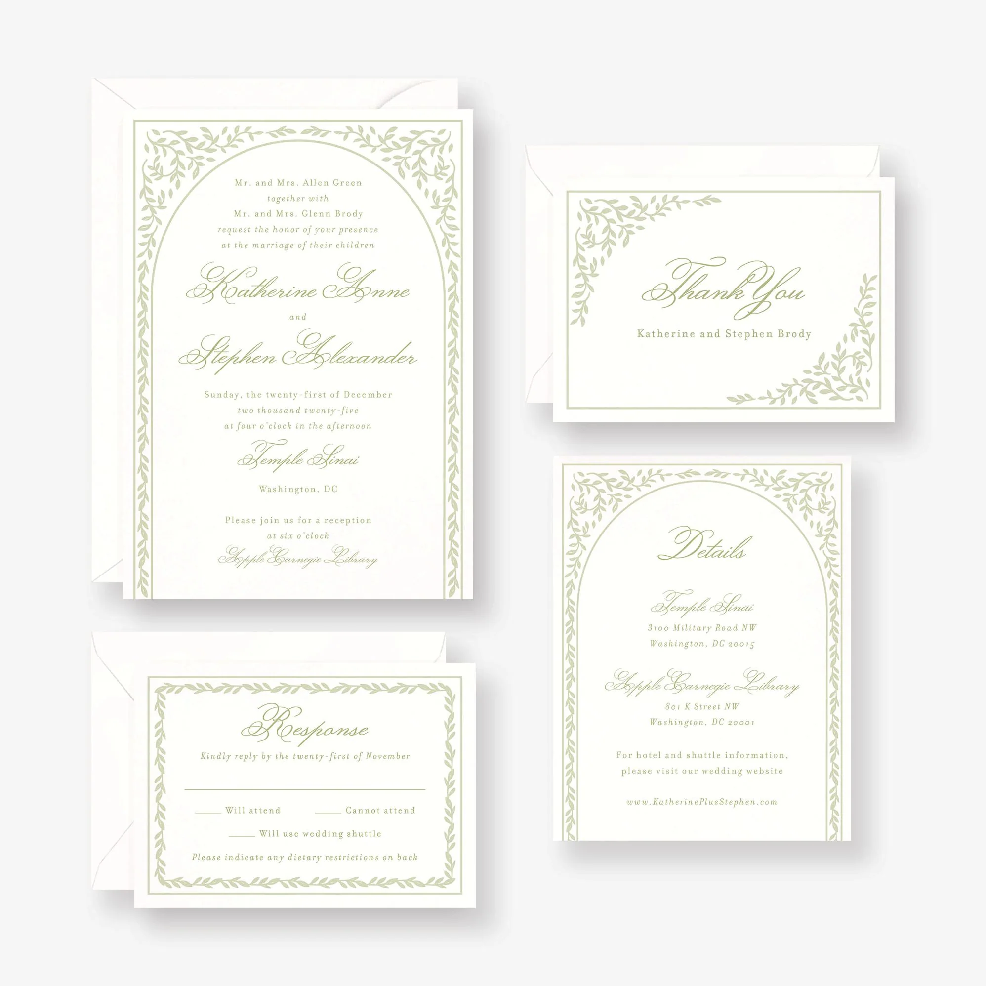 Trellis Vines Wedding Invitation - Image 4