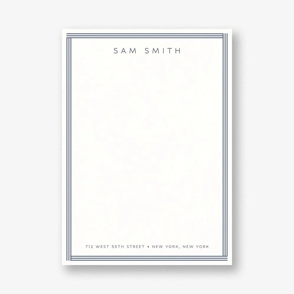 Triple Stripe Border Stationery