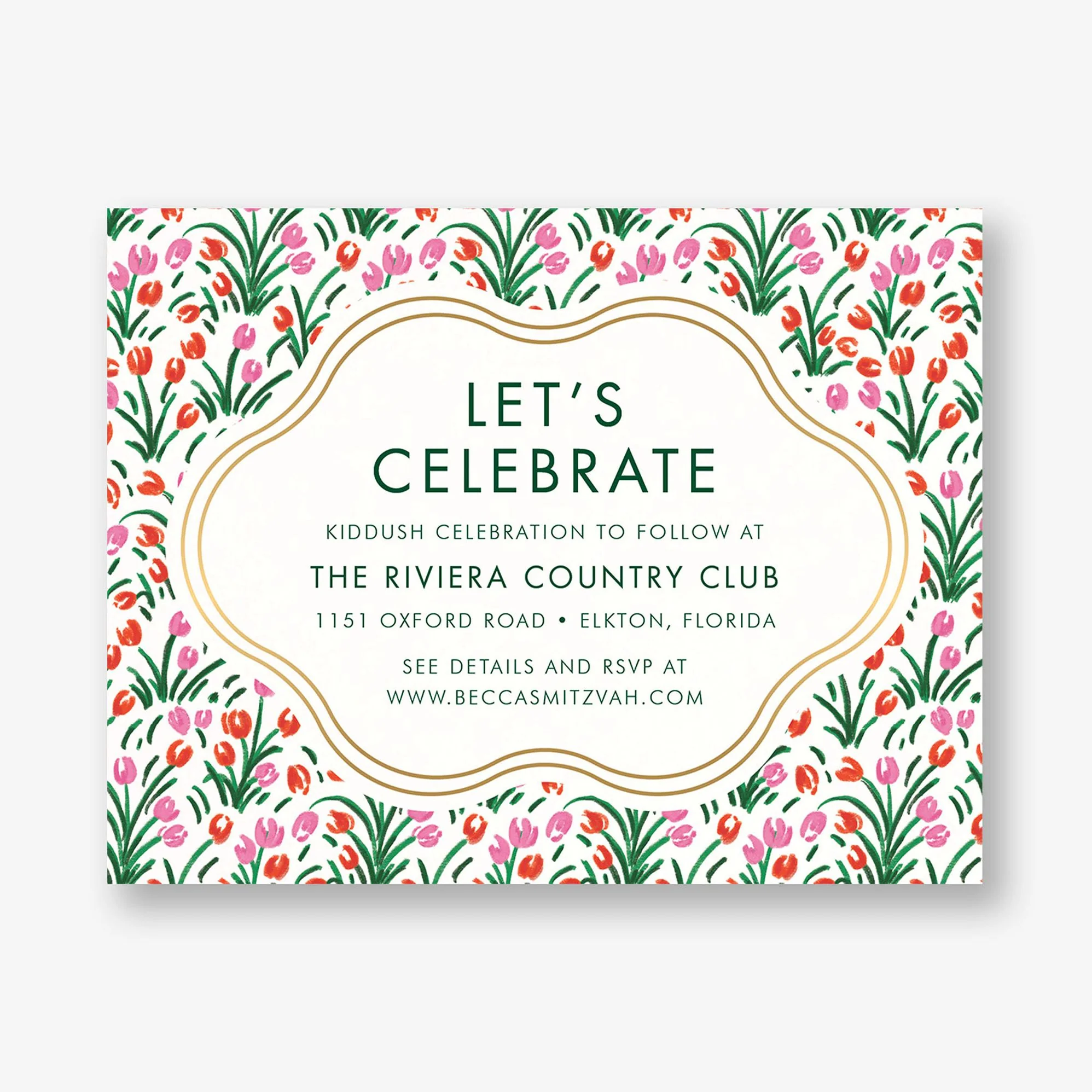 Tulip Field Foil Bat Mitzvah Information