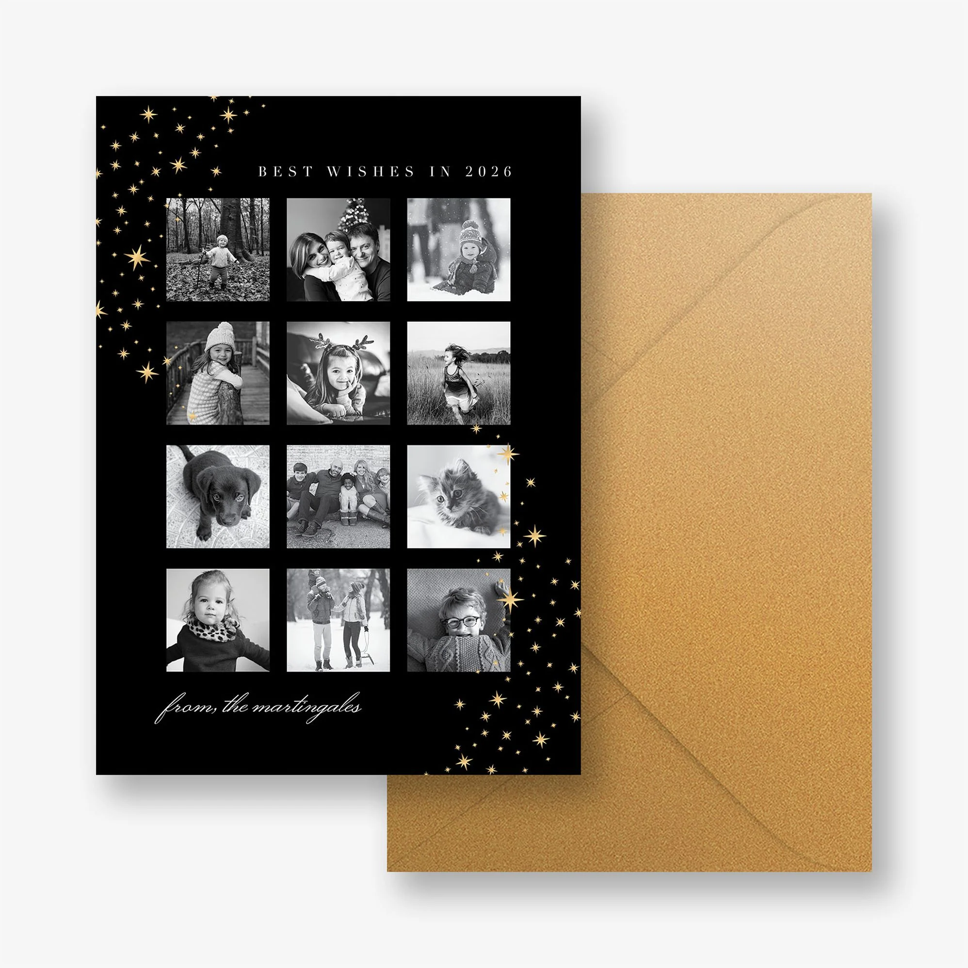 Twinkling Stars Foil New Years Photo Card - Image 3