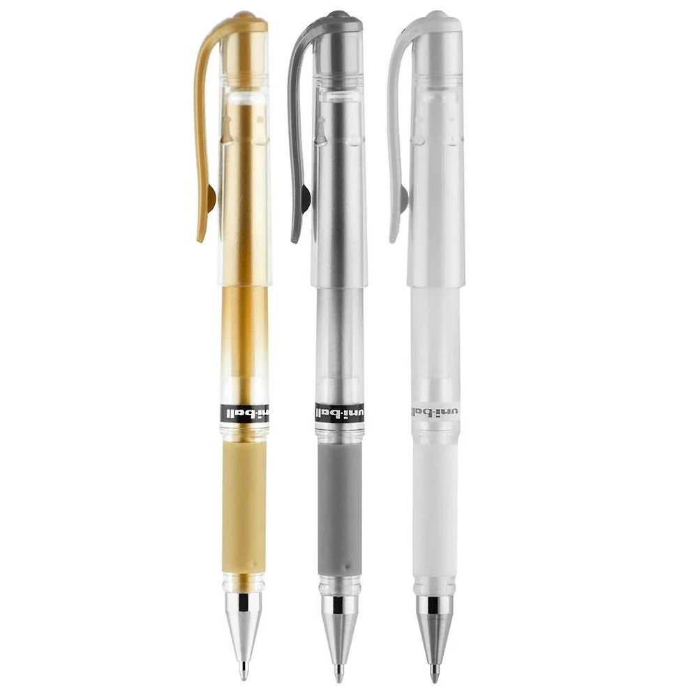 uniball Signo Gel Impact Pens, Bold Point (1.0mm), Assorted Metallic, 3 Pack (Gold, Silver, White) - Image 13