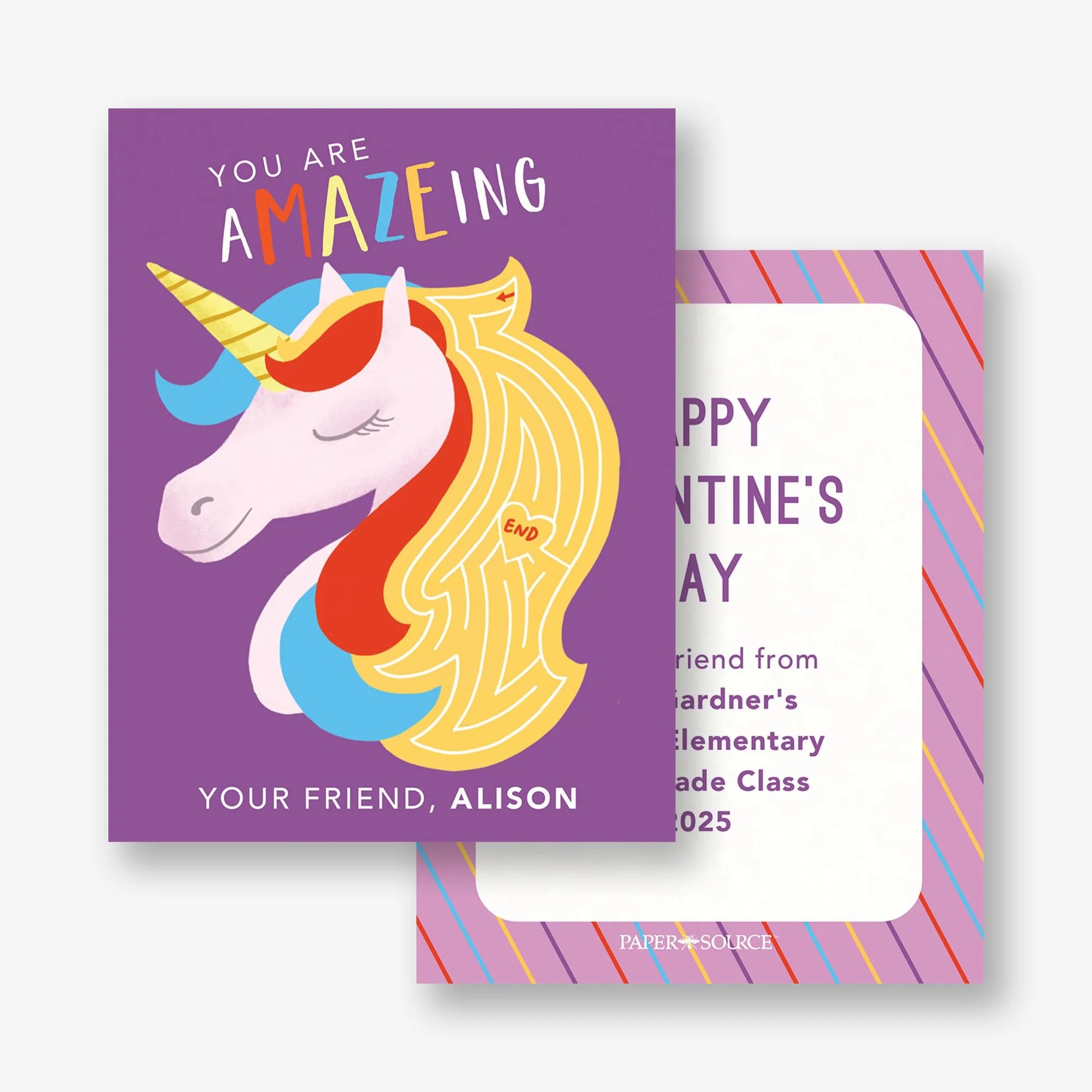 Unicorn Maze Custom Valentine Card - Image 2