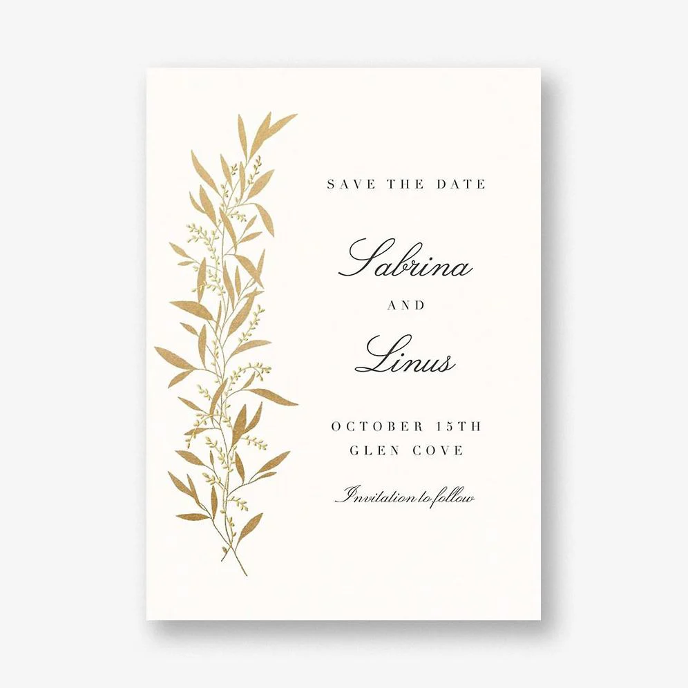Untamed Grace Gold Save the Date Card