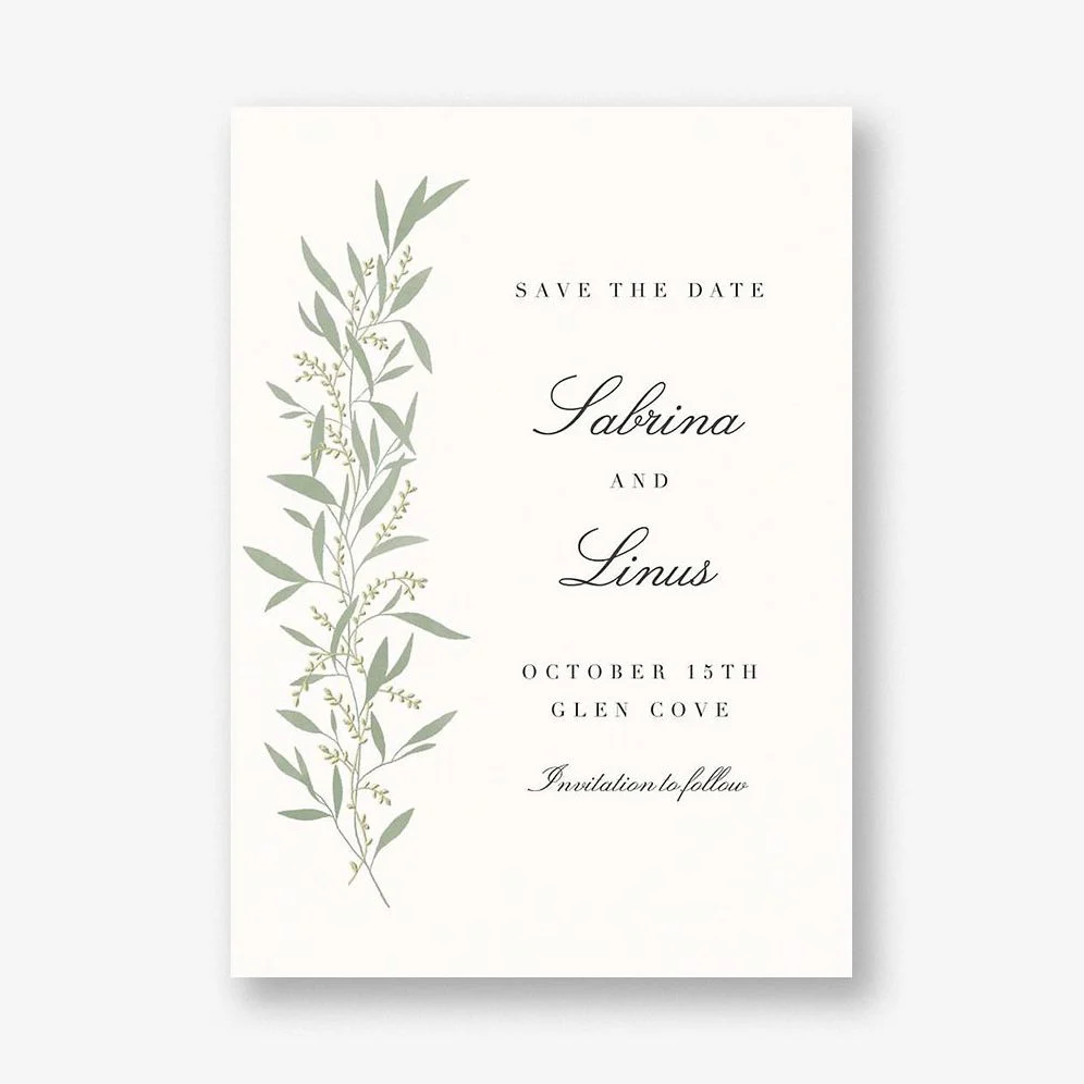 Untamed Grace Sage Save the Date Card