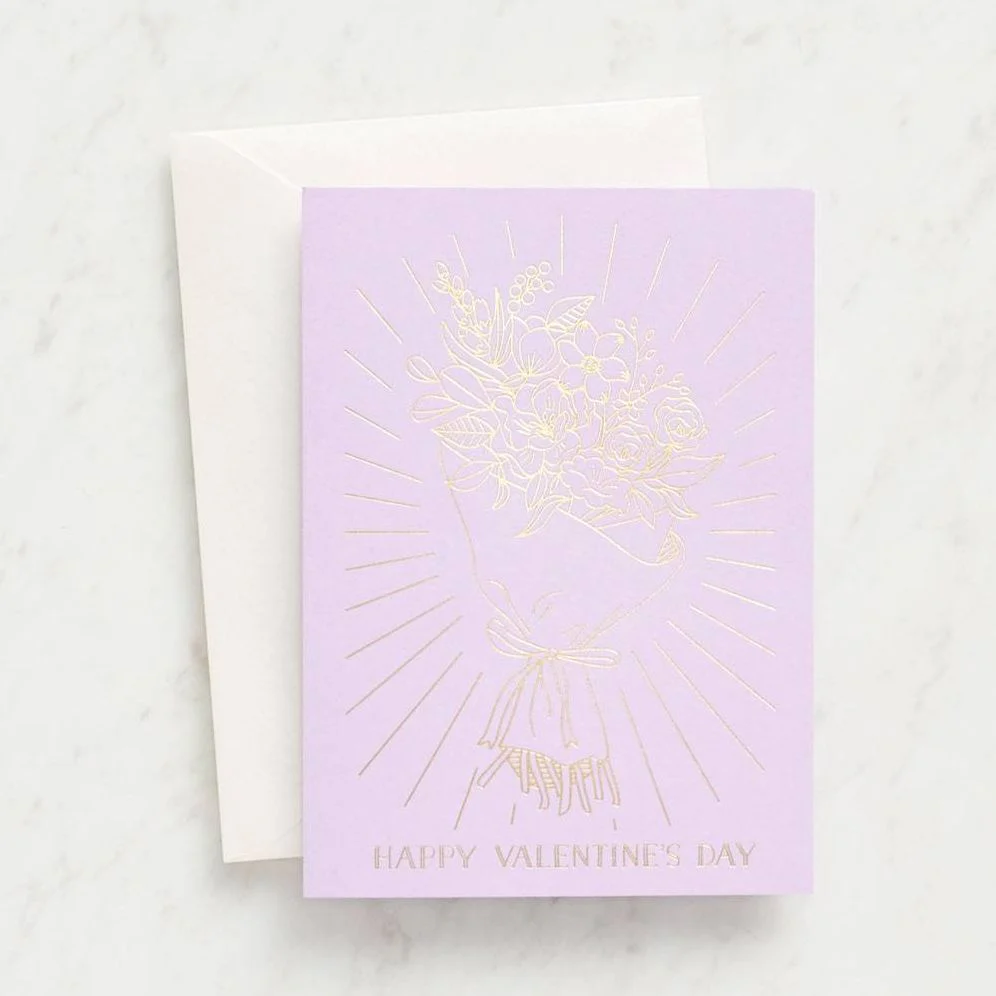 Valentine Bouquet Plum Card