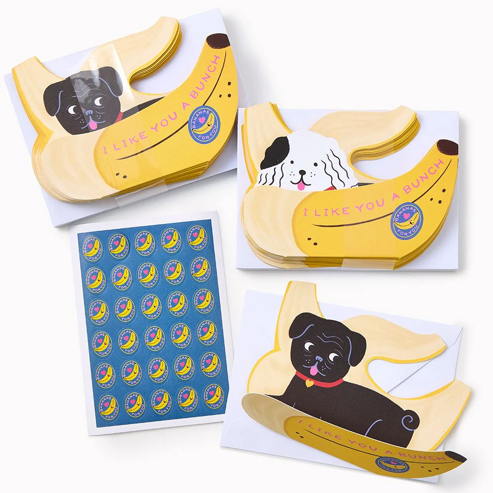 Valentines Banana Pups Classroom Stationery Set - Image 3