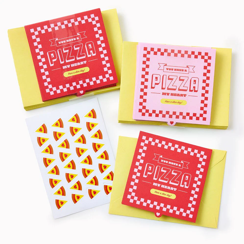Valentines Pizza Classroom Stationery Set - Image 2