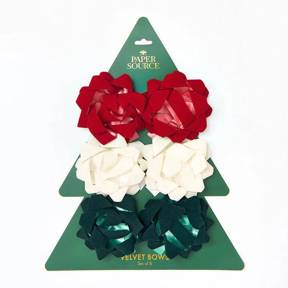 Velvet Bows 4" S/6