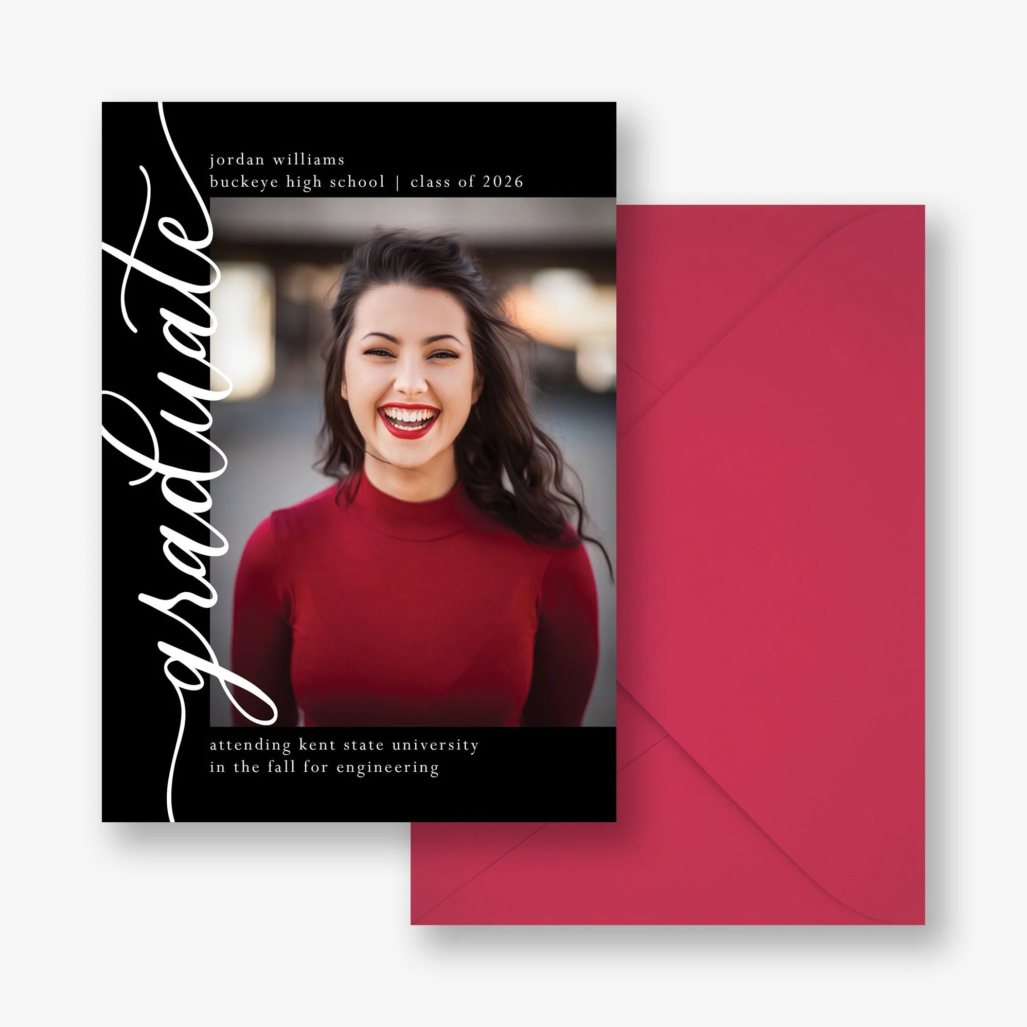Vertical Script Graduation Announcement - Image 2
