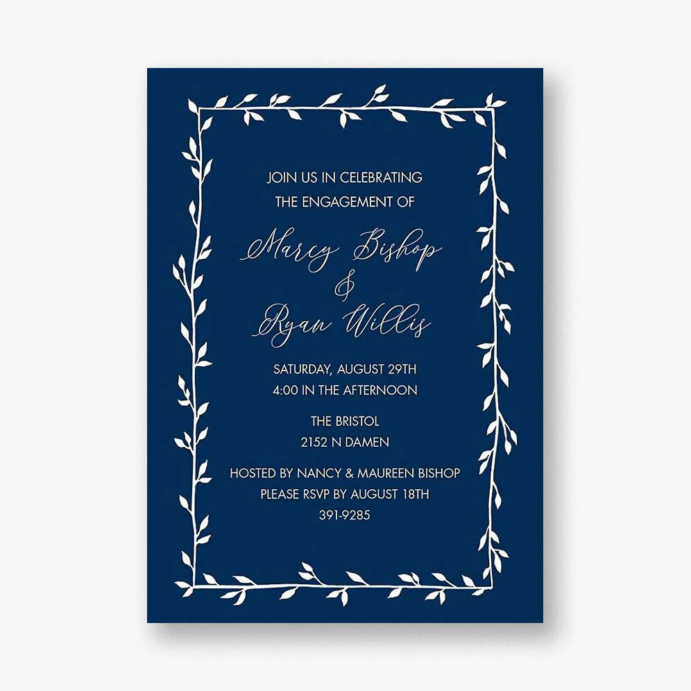 Vine Frame Engagement Party Invitation