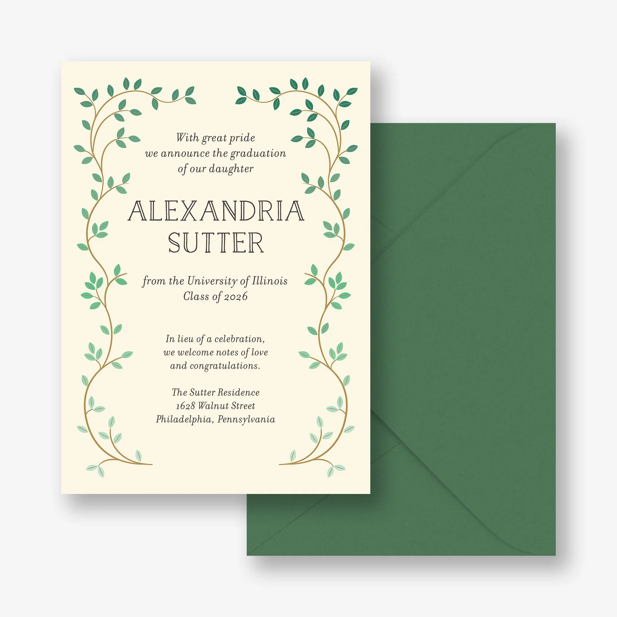 Vine Frame Graduation Announcement - Image 2