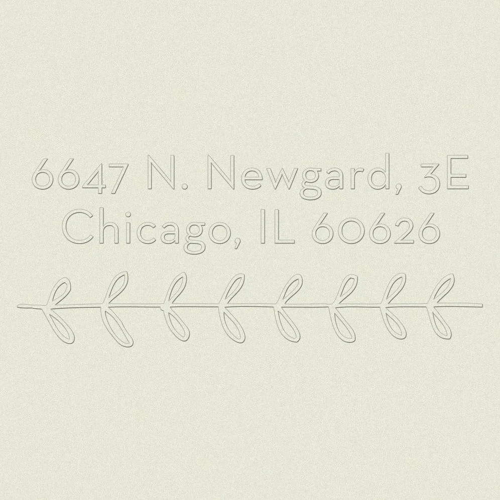 Vine Sans Surname Custom Embosser Plate and Embossing Tool