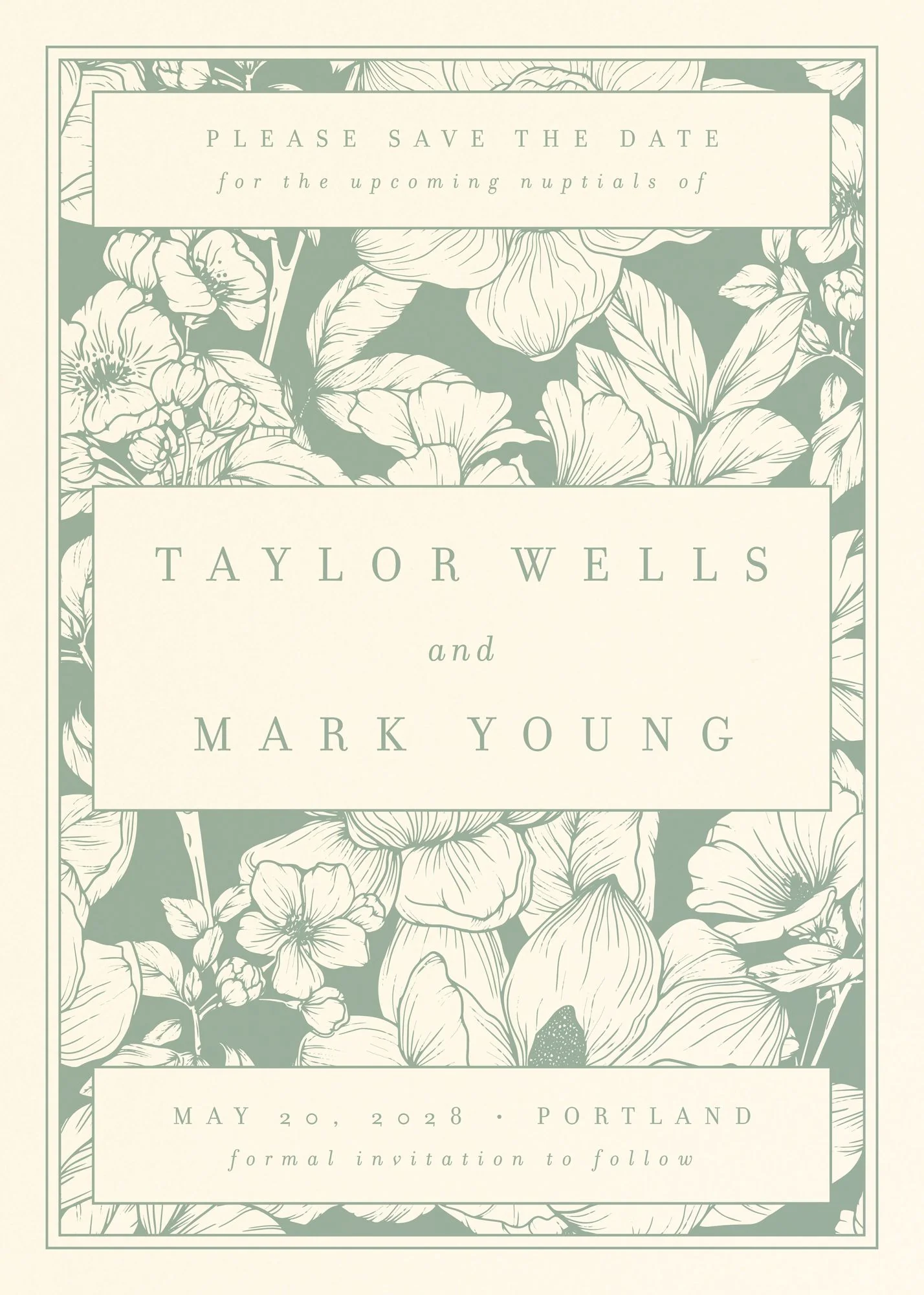 Vintage Floral Book Cover Save the Date - Image 2