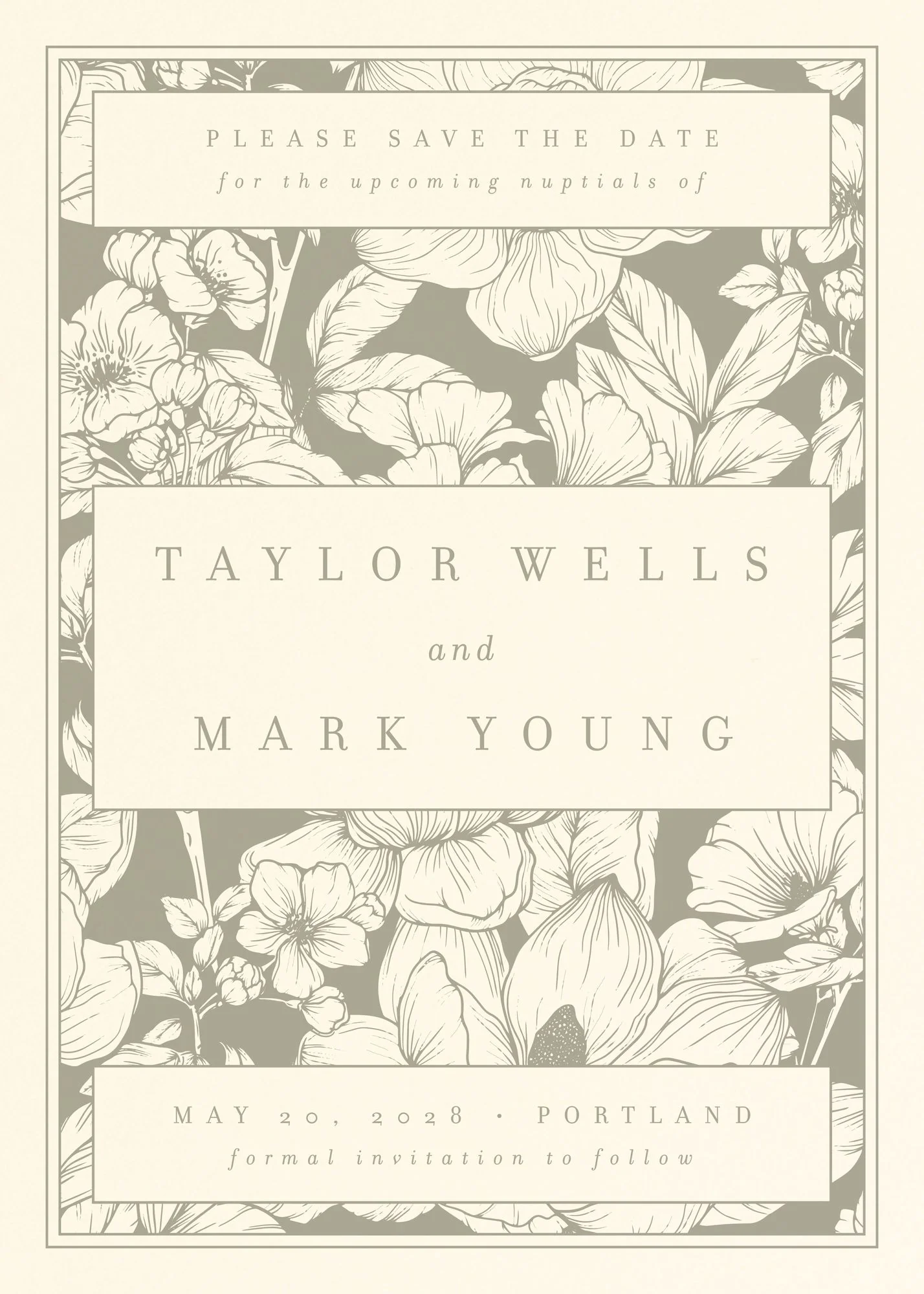 Vintage Floral Book Cover Save the Date - Image 3
