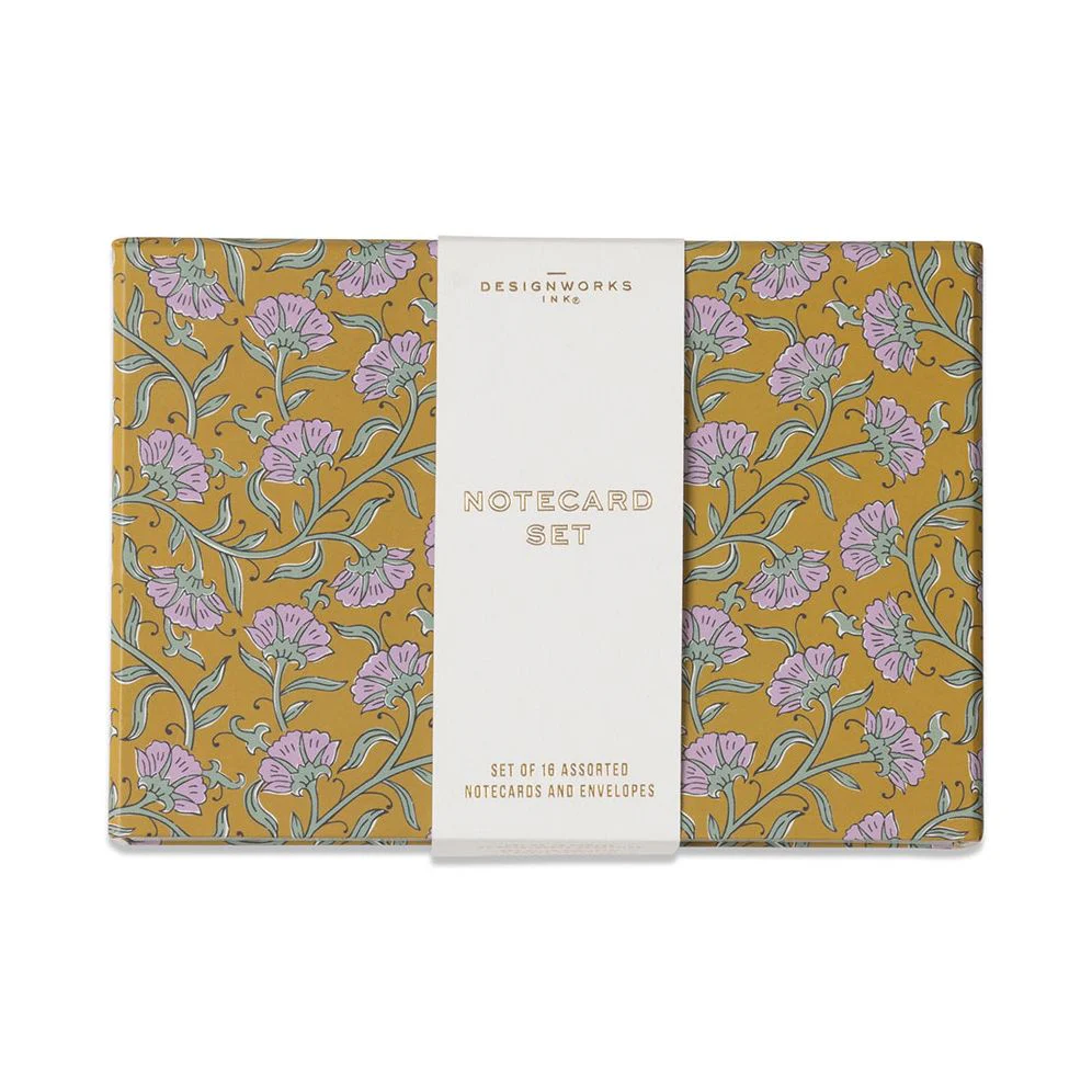 Vintage Floral Scalloped Notecard Set