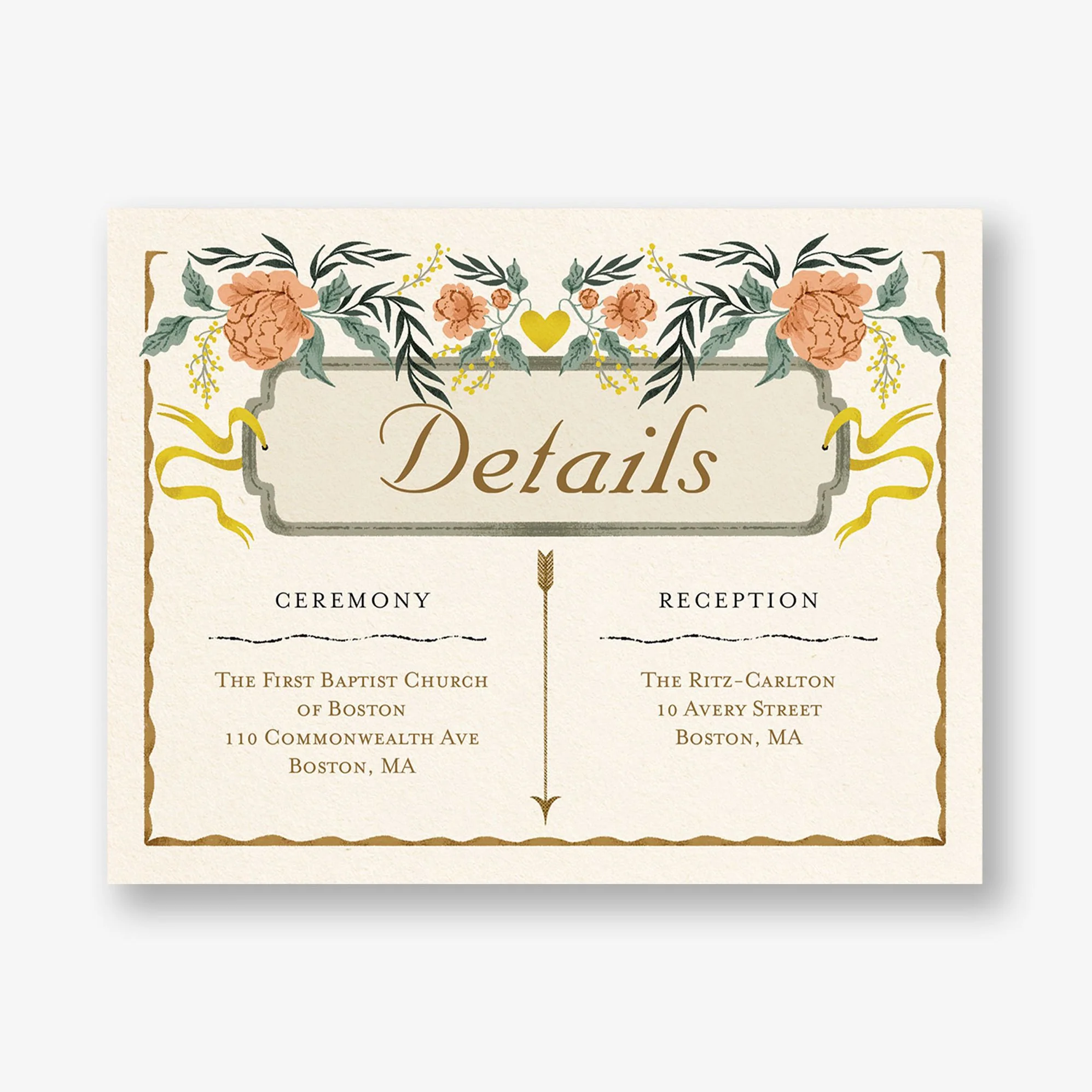 Vintage Hearts Information Card