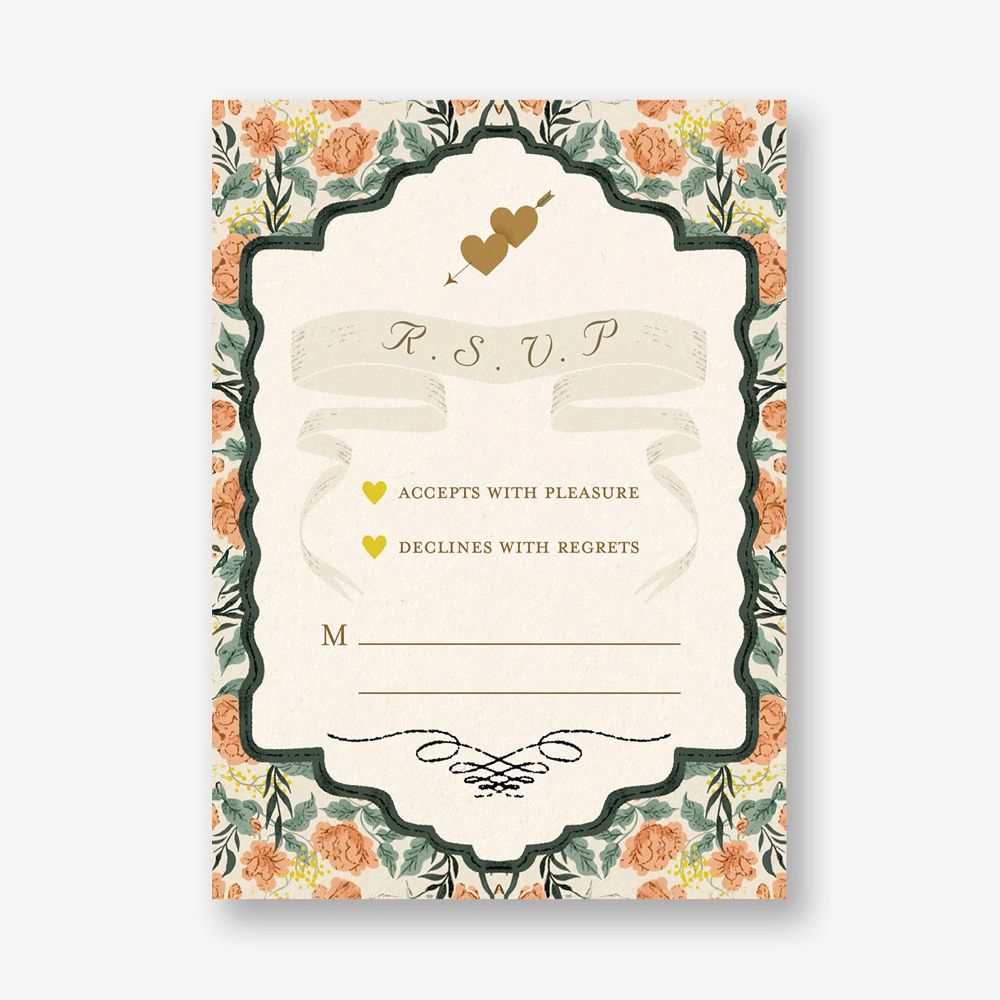 Vintage Hearts Response Card