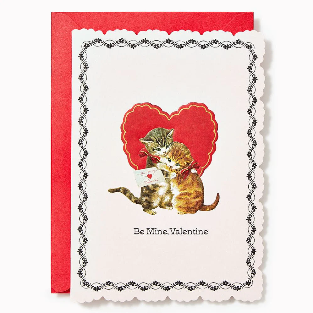 Vintage Kittens Valentine's Day Greeting Card