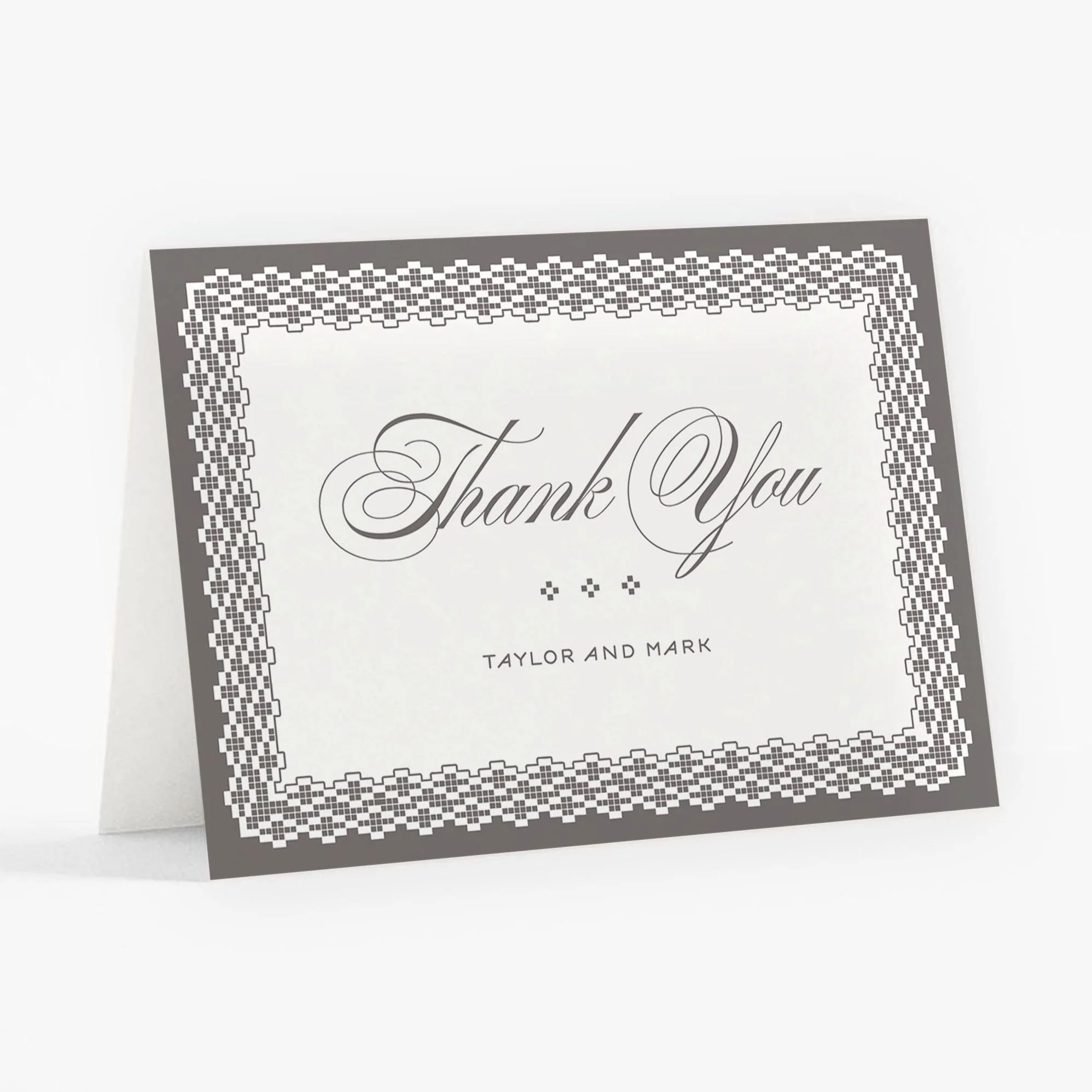 Vintage Lace Thank You Card - Image 2