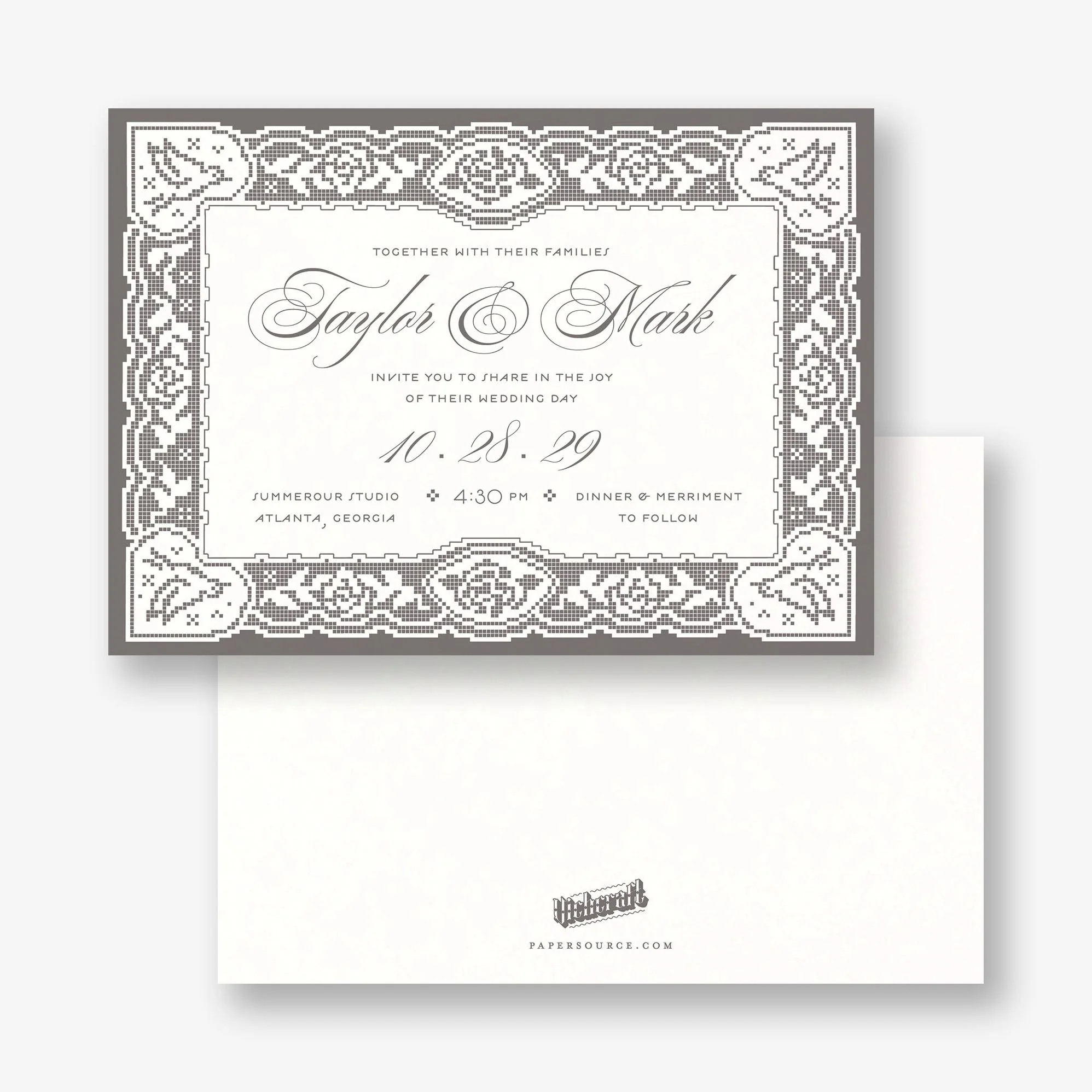 Vintage Lace Wedding Invitation - Image 2