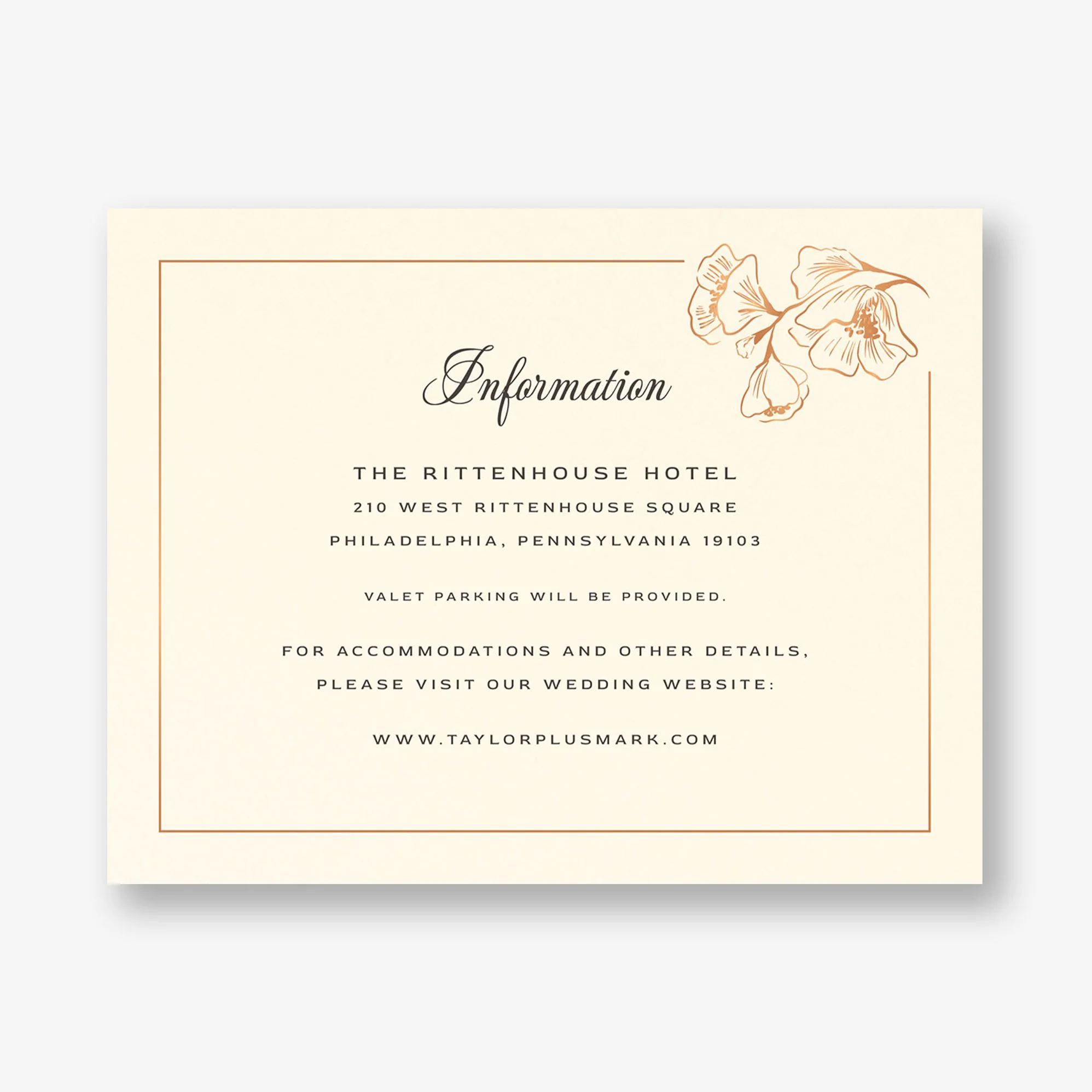 Vintage Magnolia Frame Foil Information Card - Image 2