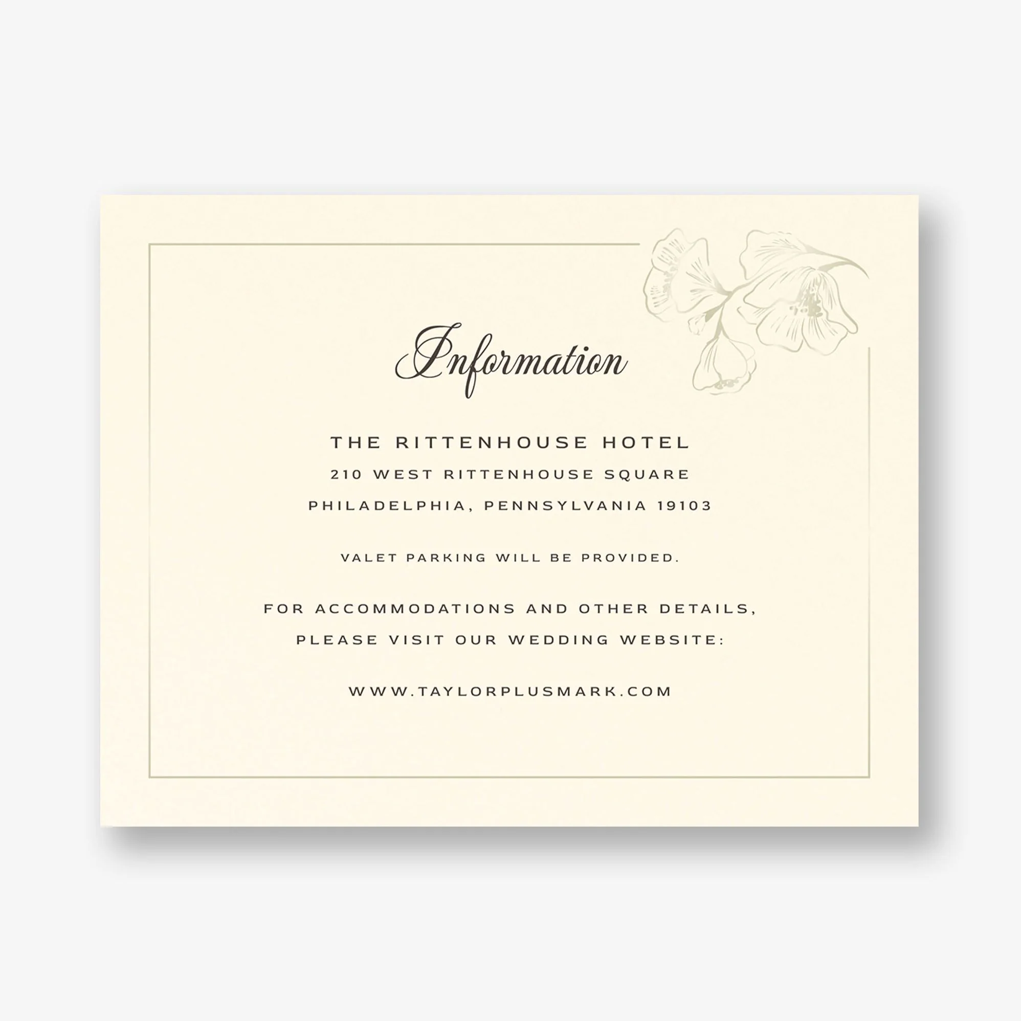 Vintage Magnolia Frame Foil Information Card - Image 3