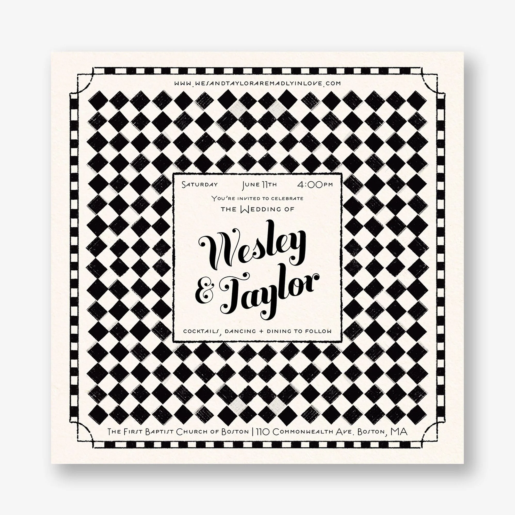 Vintage NYC Deli Wedding Invitation