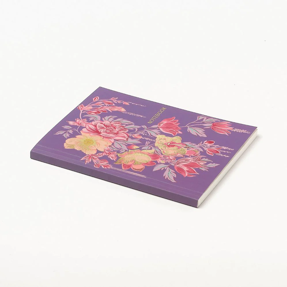 Vintage Purple Floral Softcover Notebook - Image 2