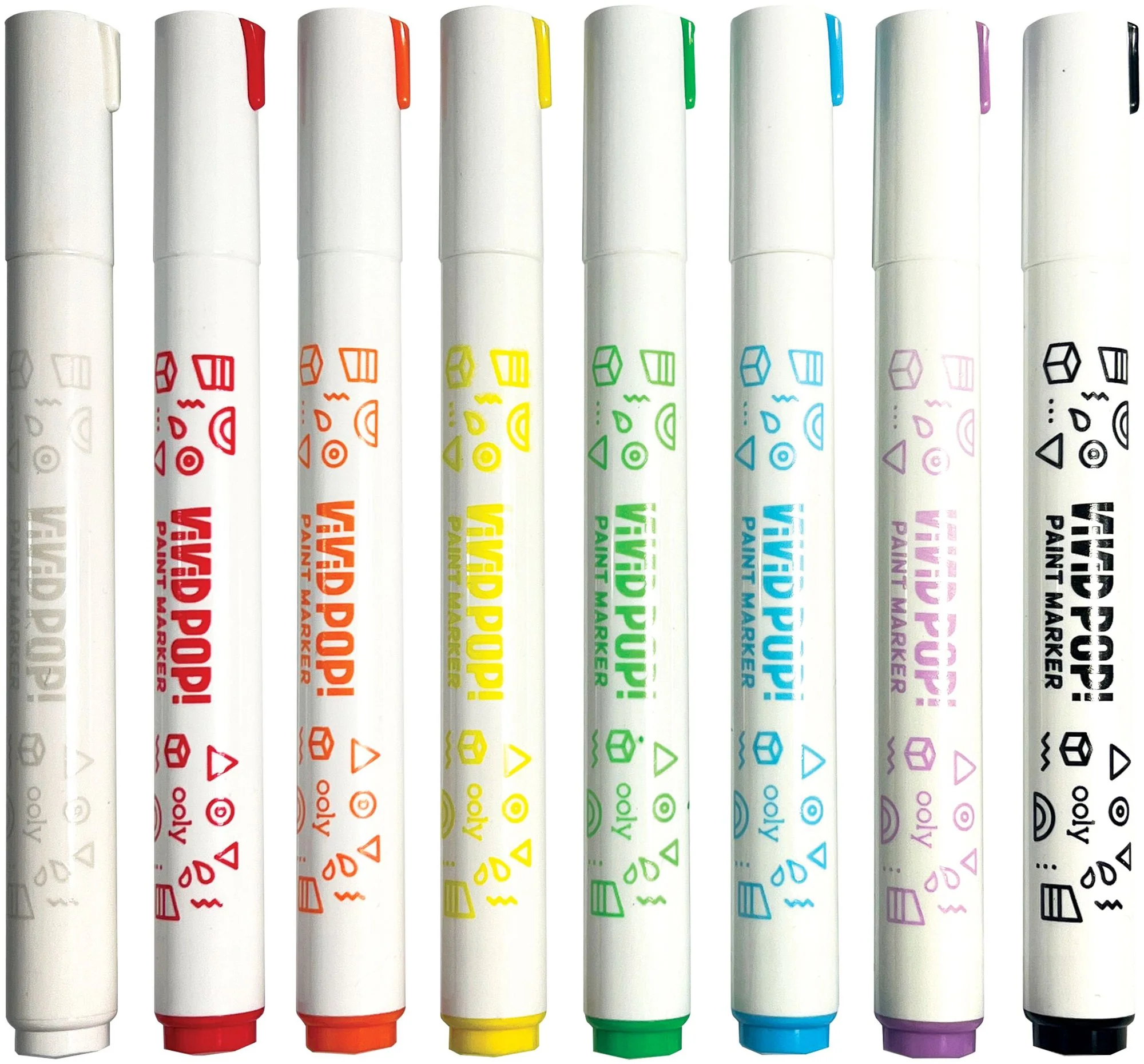 Vivid Pop! Water Based Paint Markers - 8 Colors - Image 3