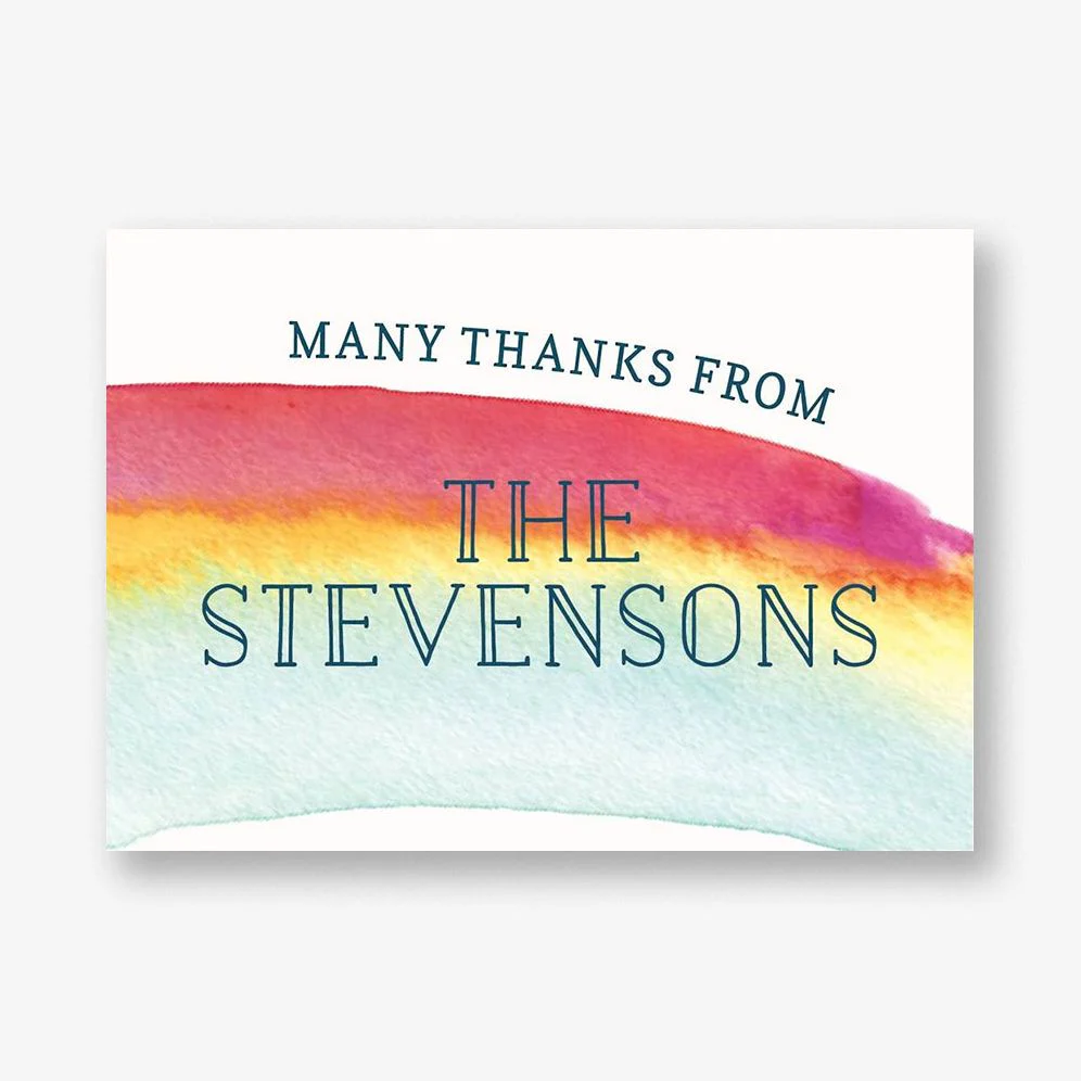 Watercolor Rainbow Baby Thank You Notes