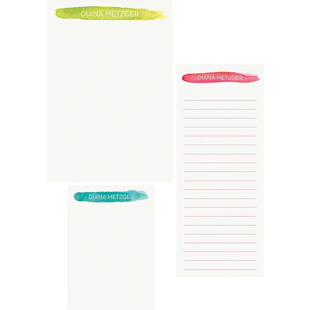 Watercolor Title Splash Mixed Personalized Notepads