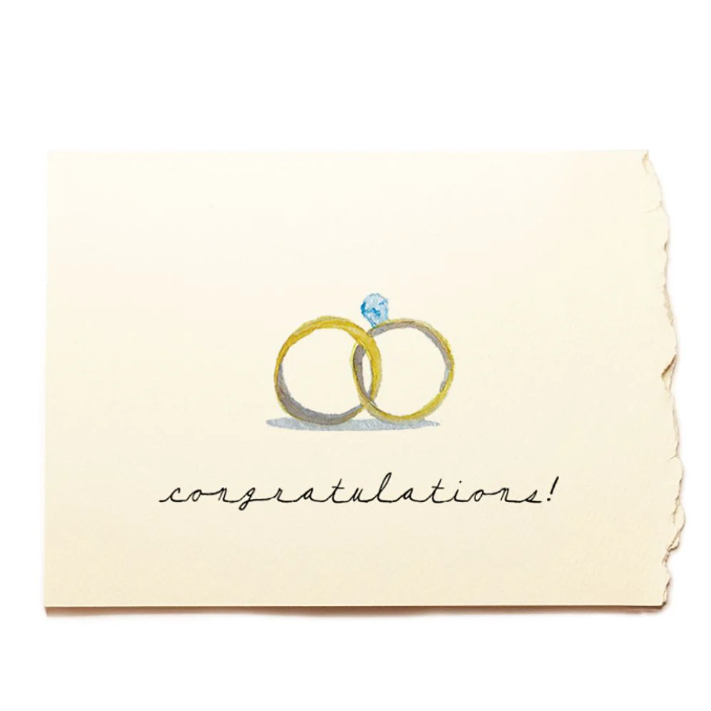 Wedding Rings Conratulations Wedding Card