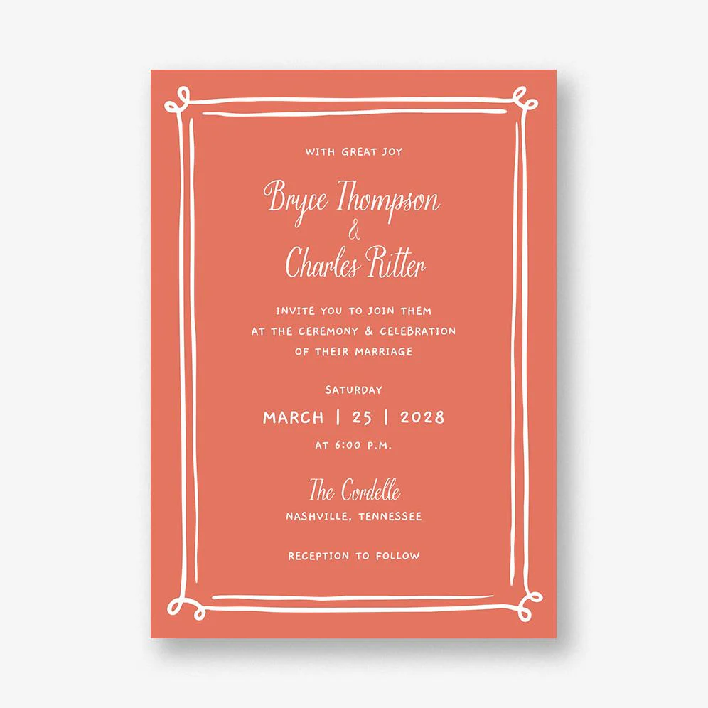 Whimsical Hand Drawn Border Invitation