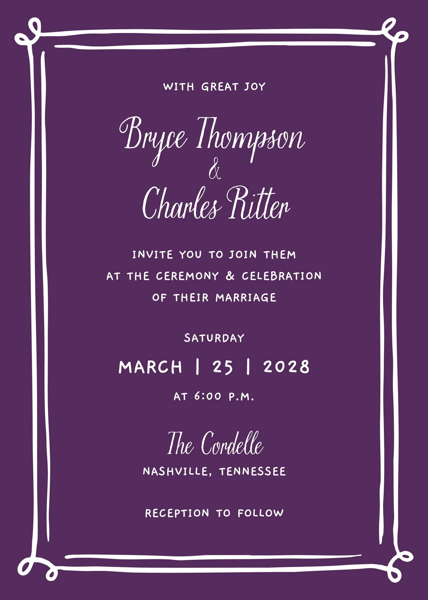 Whimsical Hand Drawn Border Invitation - Image 3