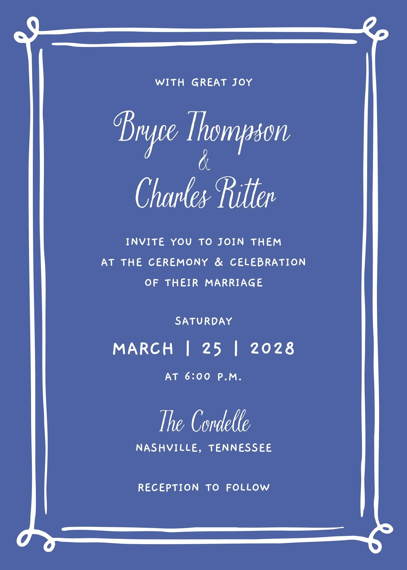 Whimsical Hand Drawn Border Invitation - Image 4