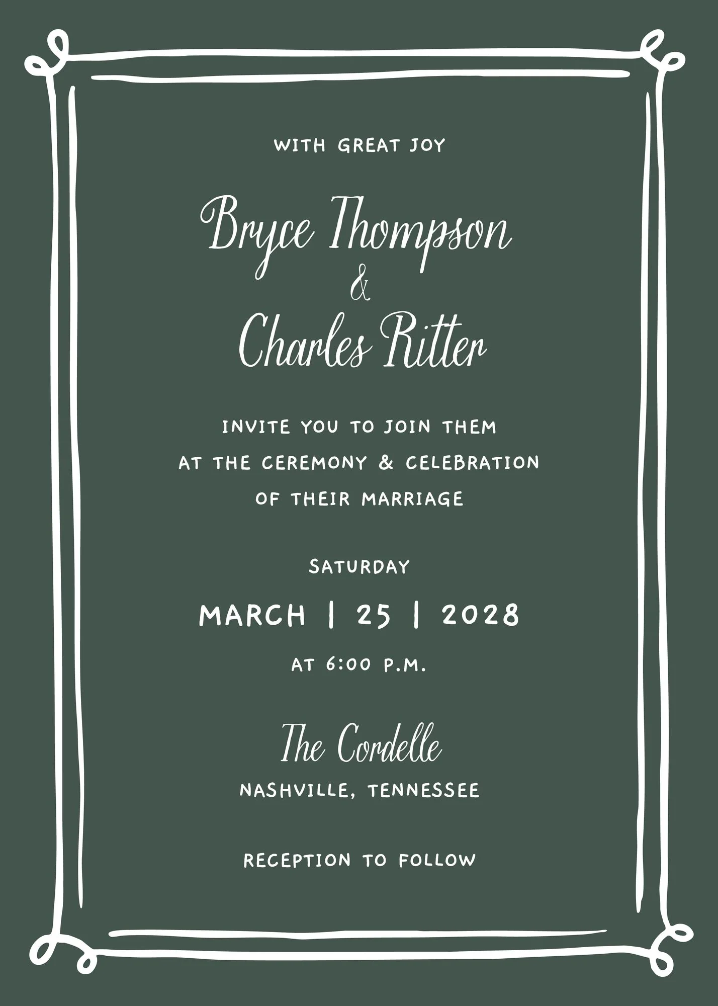 Whimsical Hand Drawn Border Invitation - Image 5