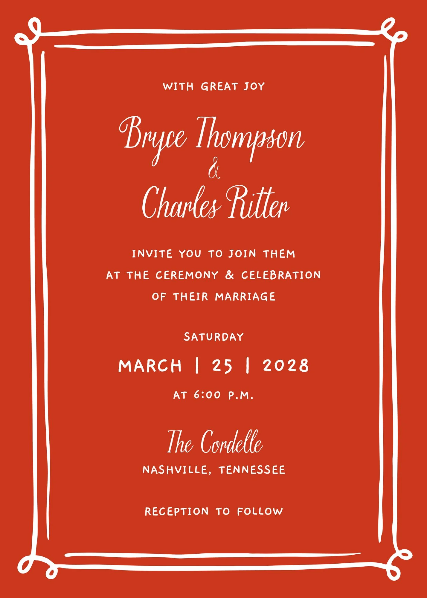 Whimsical Hand Drawn Border Invitation - Image 6