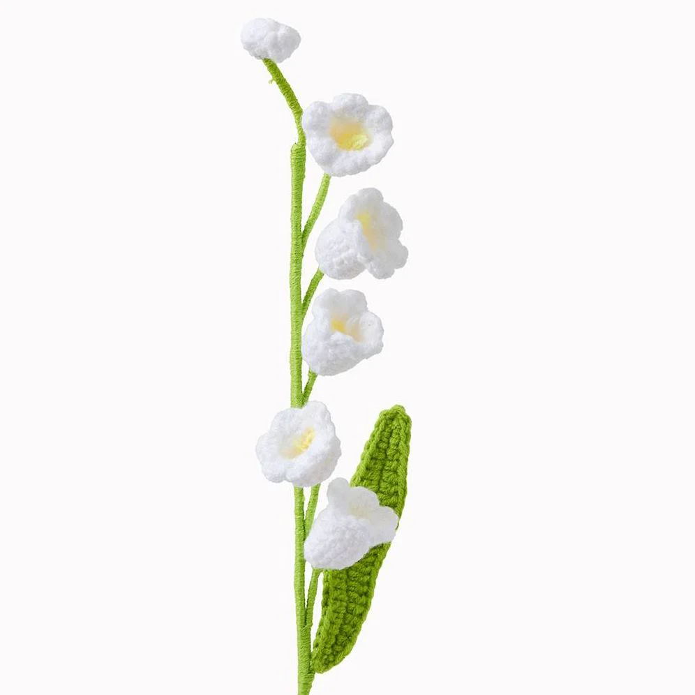 White and Yellow Lily Crochet Flower