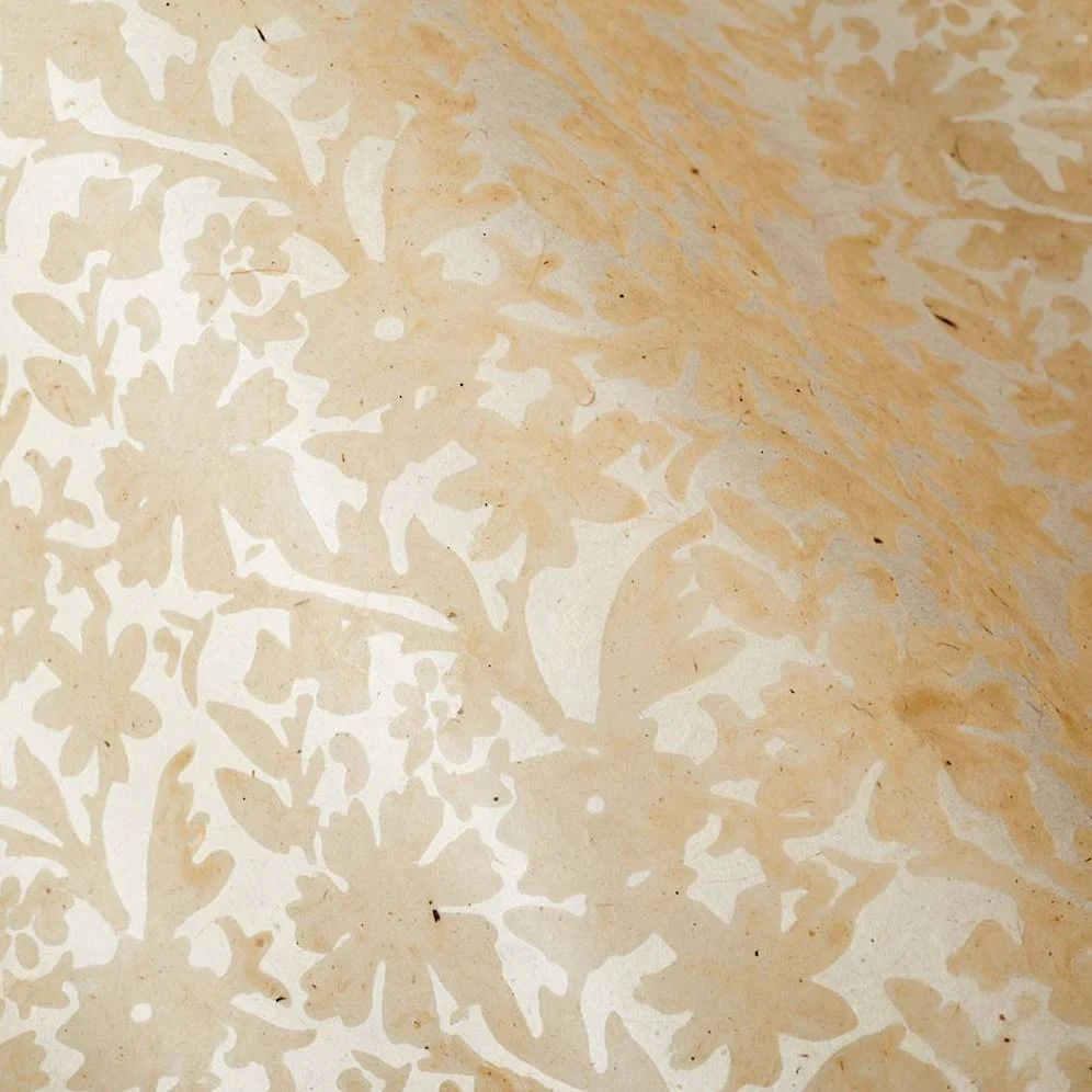 White Batik Floral Handmade Paper - Image 2