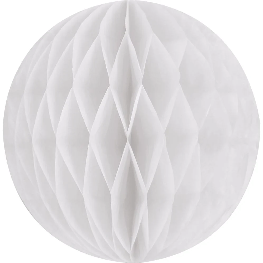 White Med Paper Honeycomb Sphere