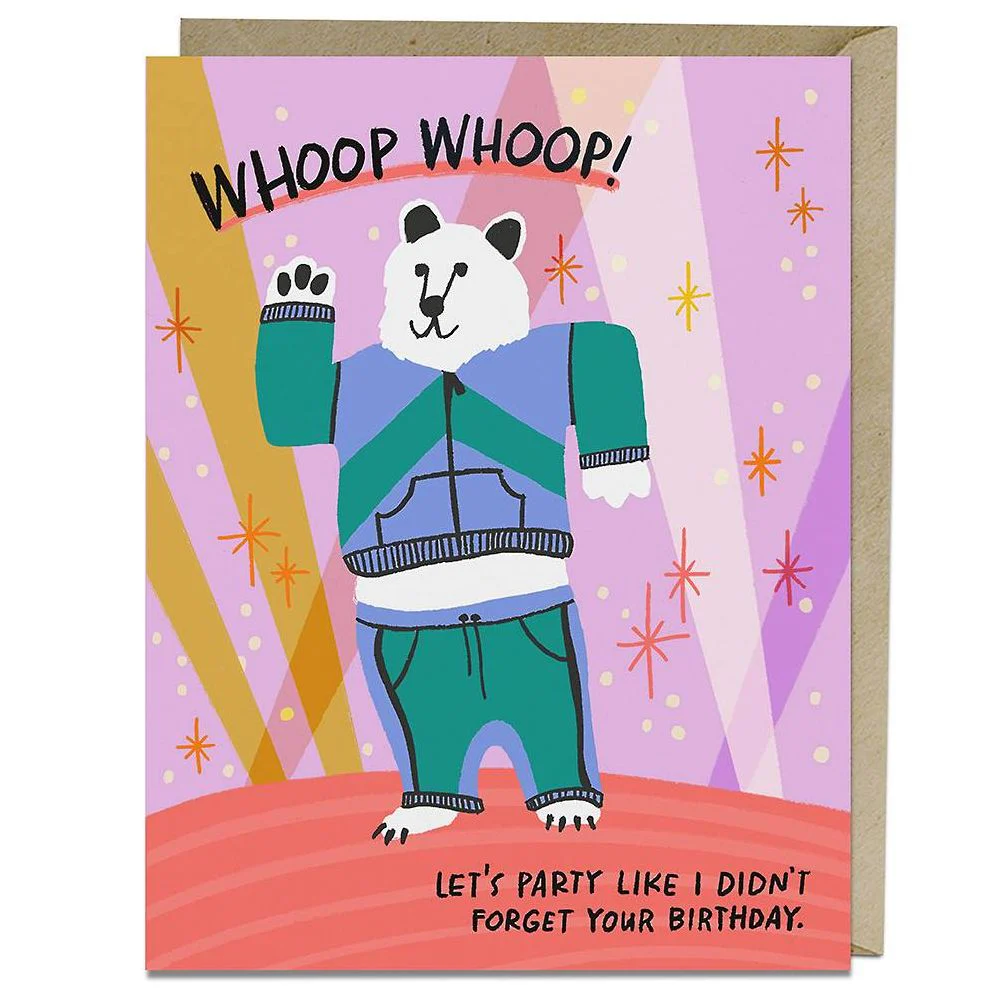 Whoop Whoop Belated Birthday Card