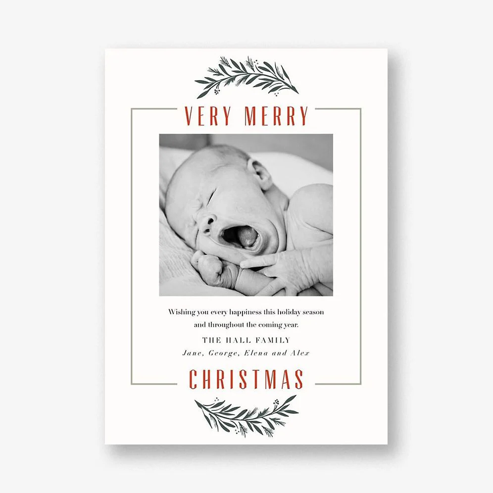 Winter Bough Frame Holiday Photo Card