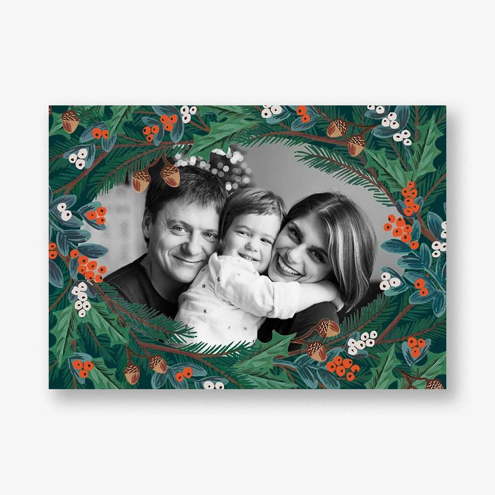 Winter Foliage Holiday Photo Card
