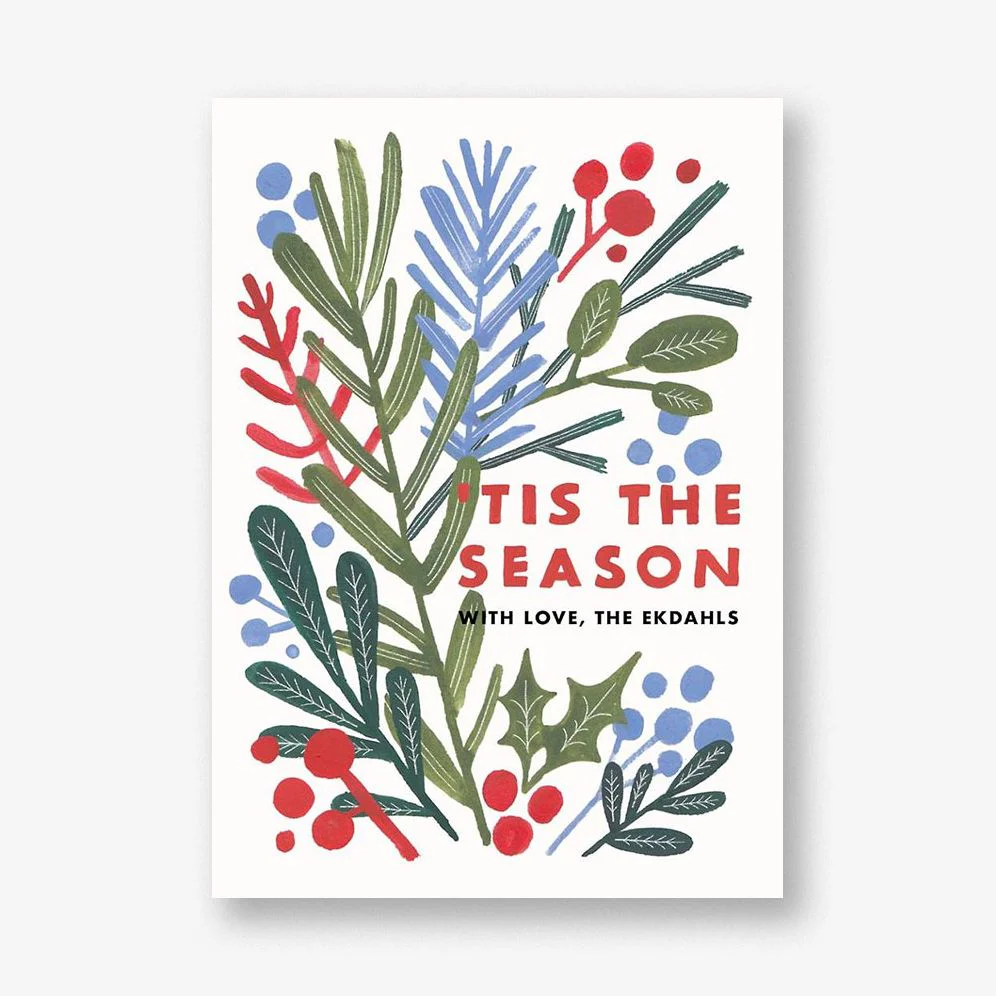 Winter Greens Holiday Photo Card