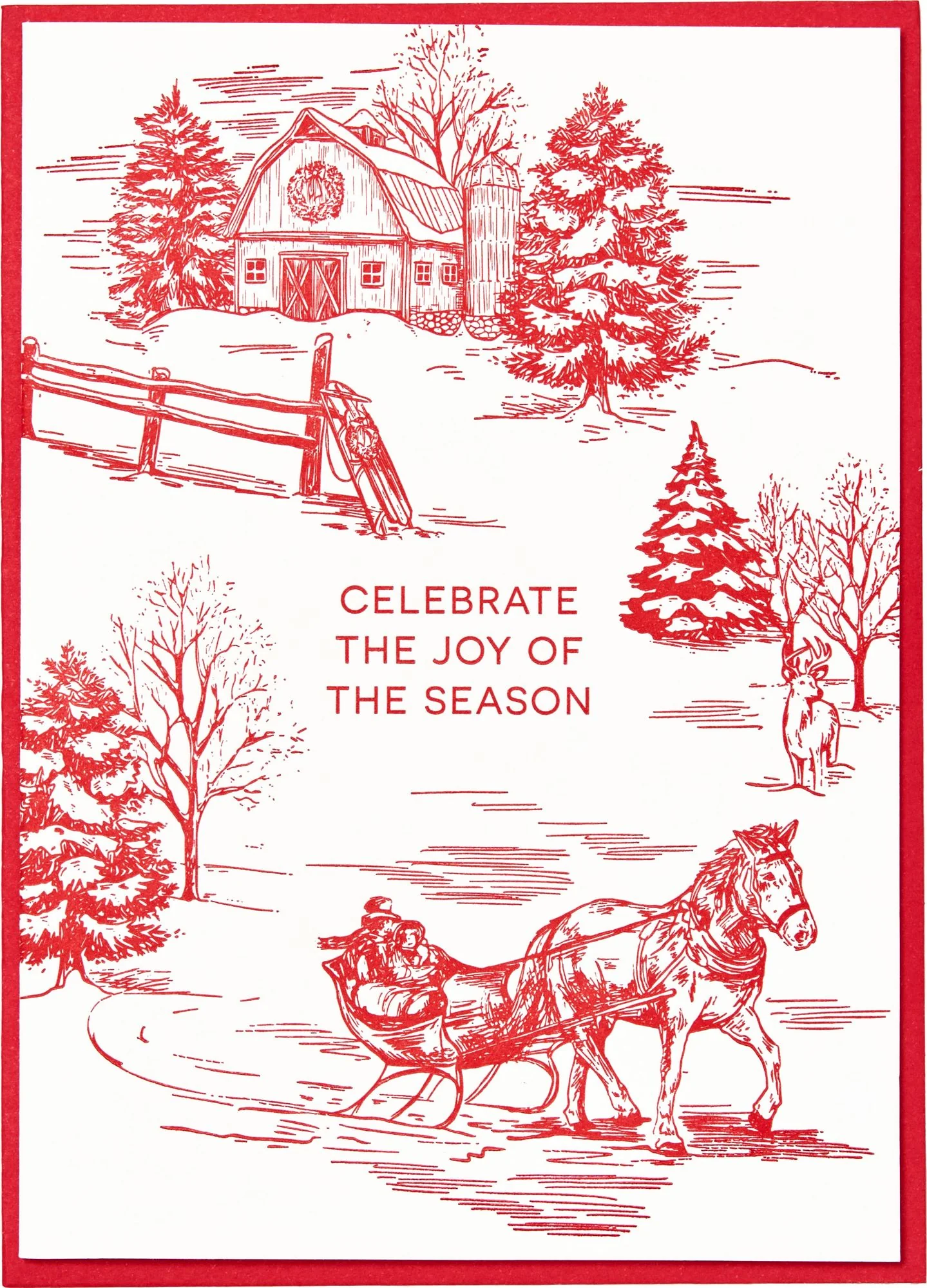 Winter Toile Holiday Card Set - Image 2
