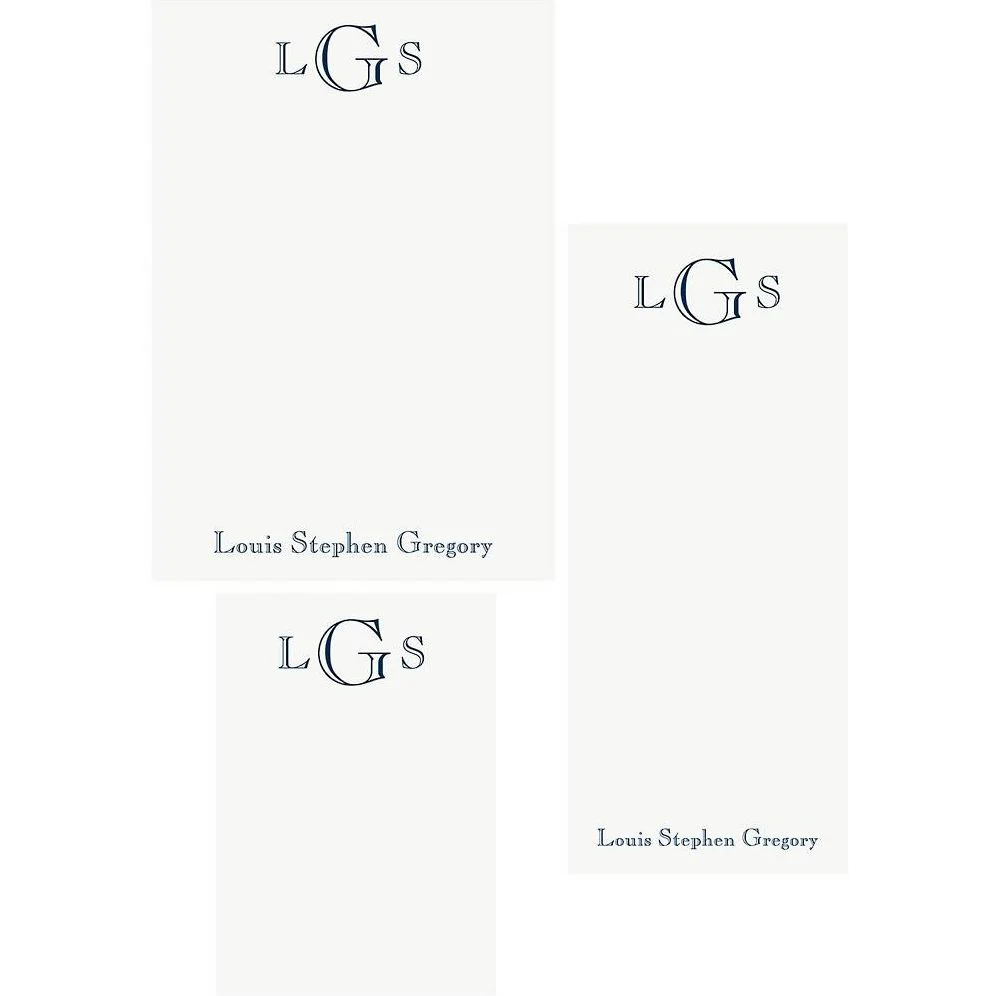 Woodcut Monogram Mixed Personalized Notepads