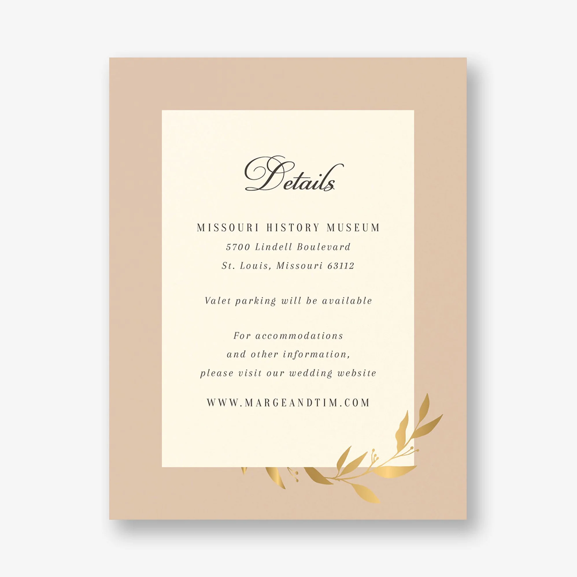 Wrapped Vines Foil Information Card