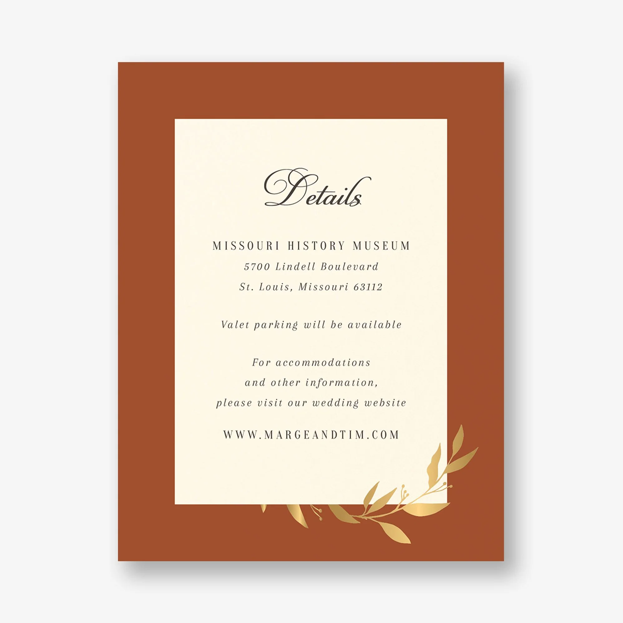 Wrapped Vines Foil Information Card - Image 2