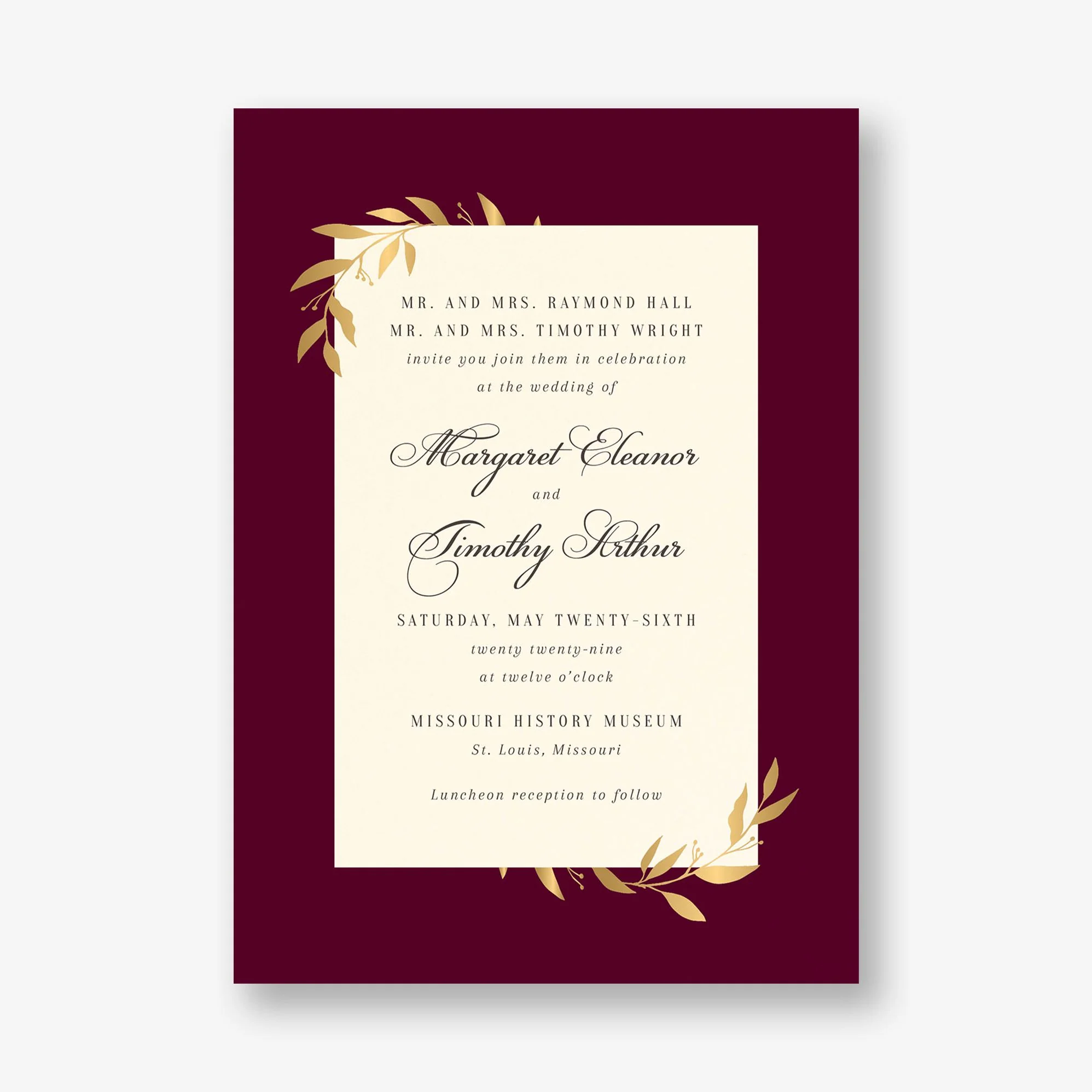 Wrapped Vines Foil Wedding Invitation - Image 2