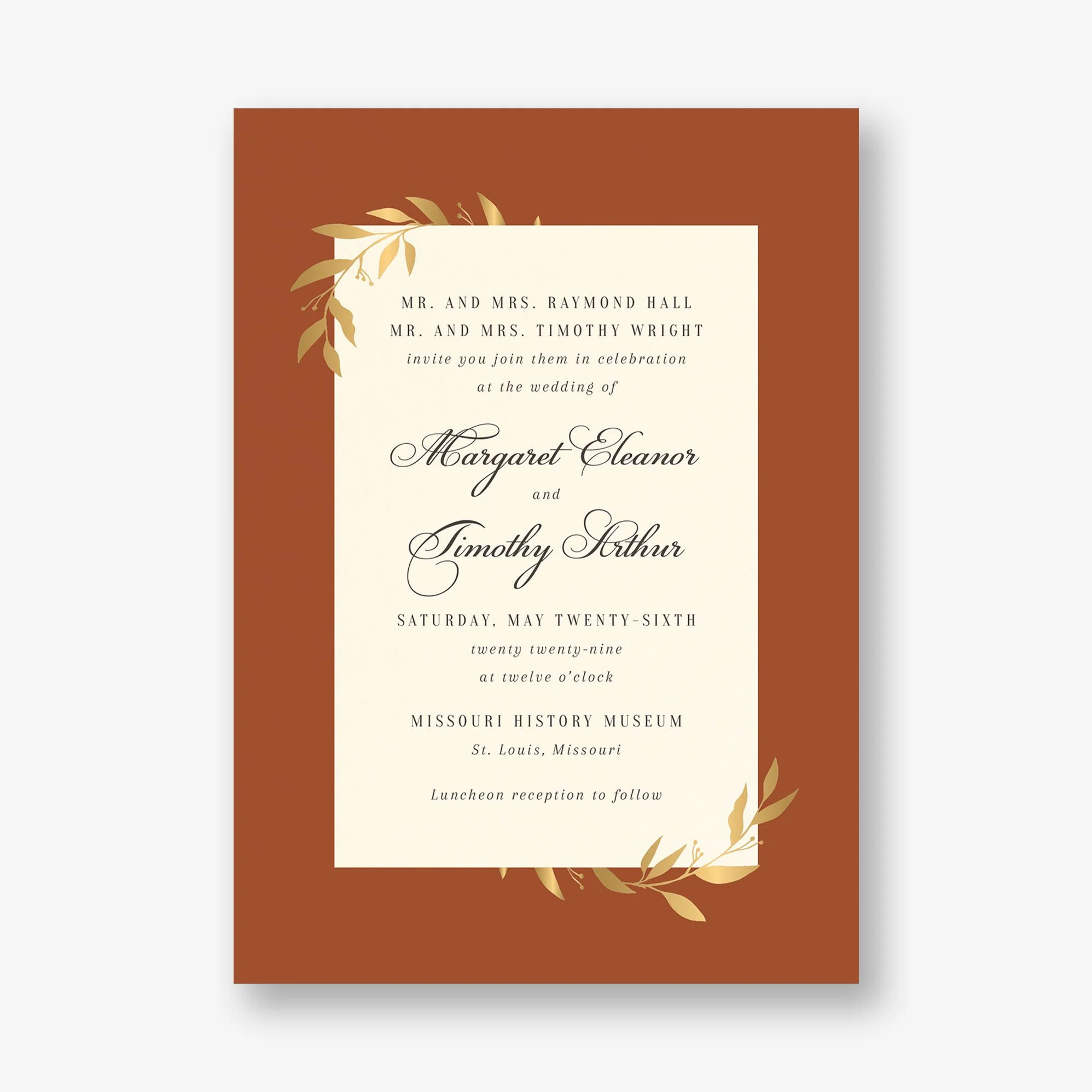 Wrapped Vines Foil Wedding Invitation - Image 3